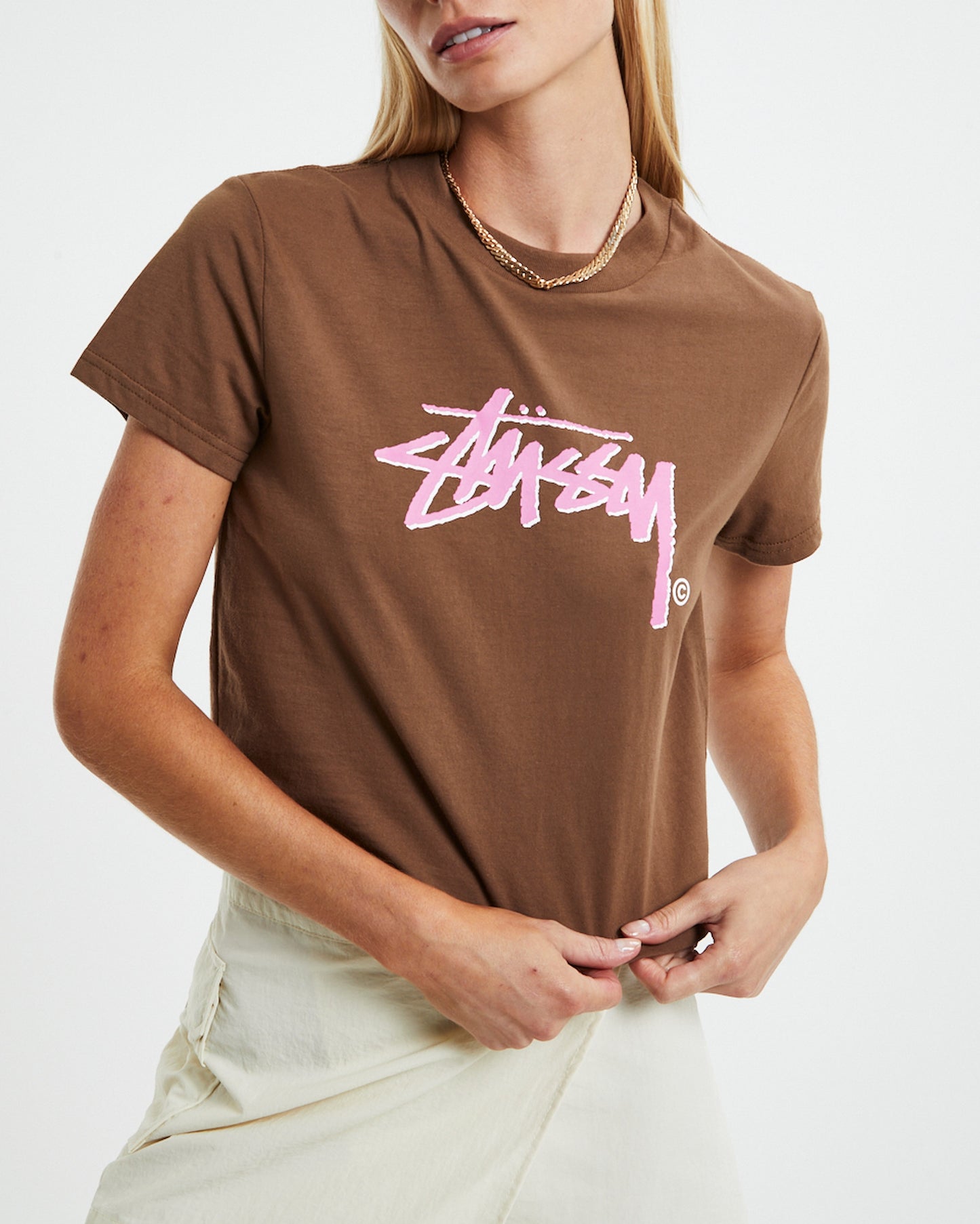 Shadow Stock Slim T-Shirt Chocolate Brown
