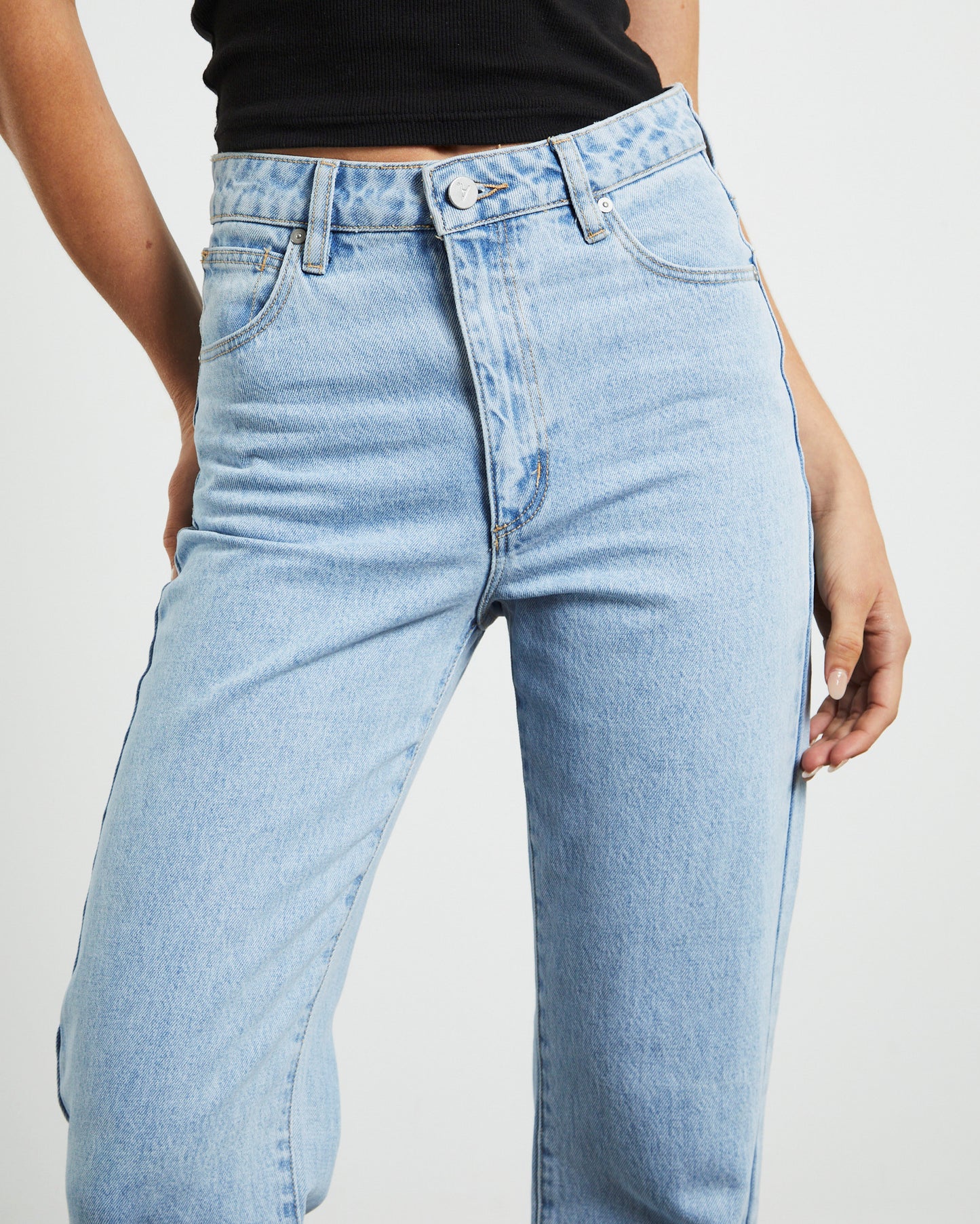 High Straight Petite Denim Jeans Walkaway Blue