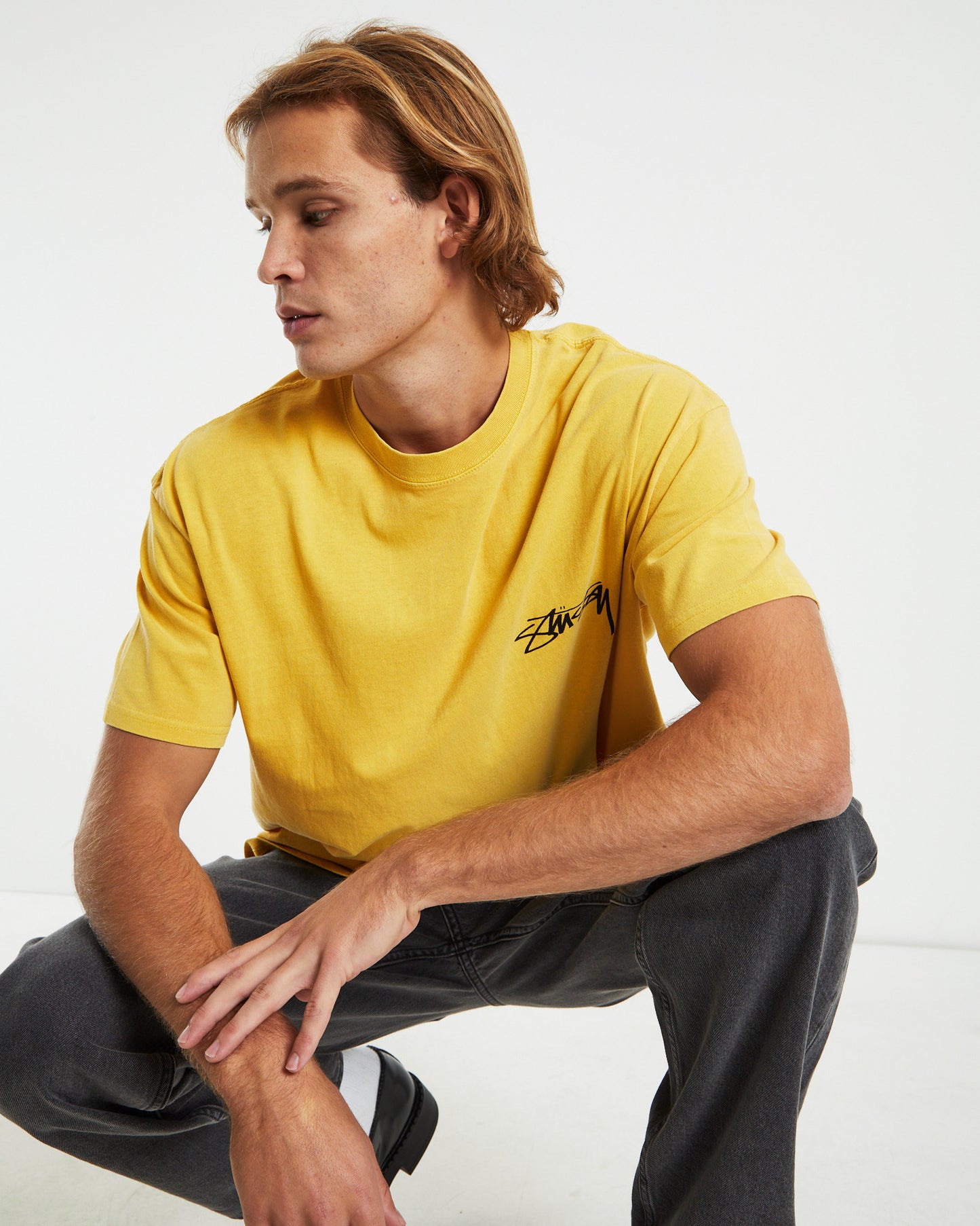 Pigment Smooth Stock Short Sleeve T-Shirt Yellow