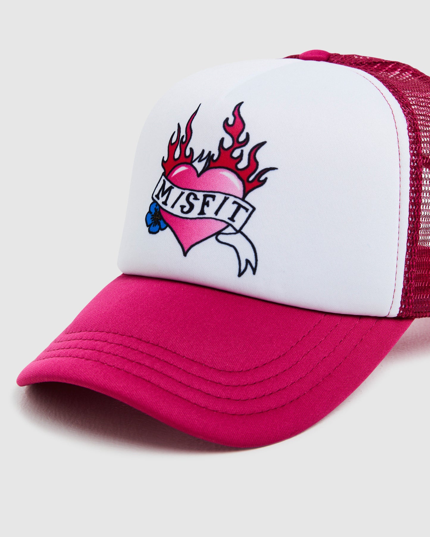 Hot BBQ Trucket Hat Pink/White