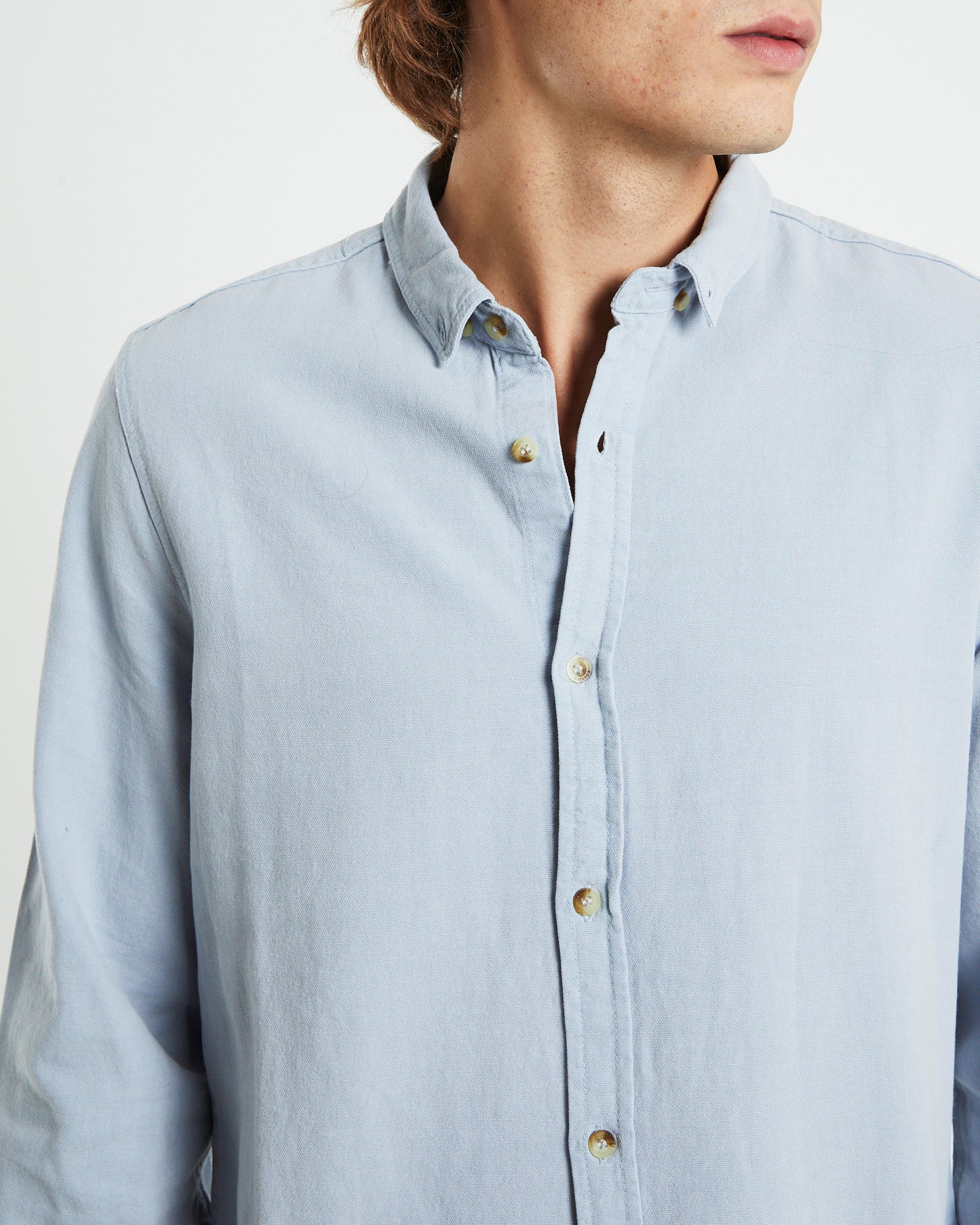 Men At Work Oxford Long Sleeve Shirt Sky Blue