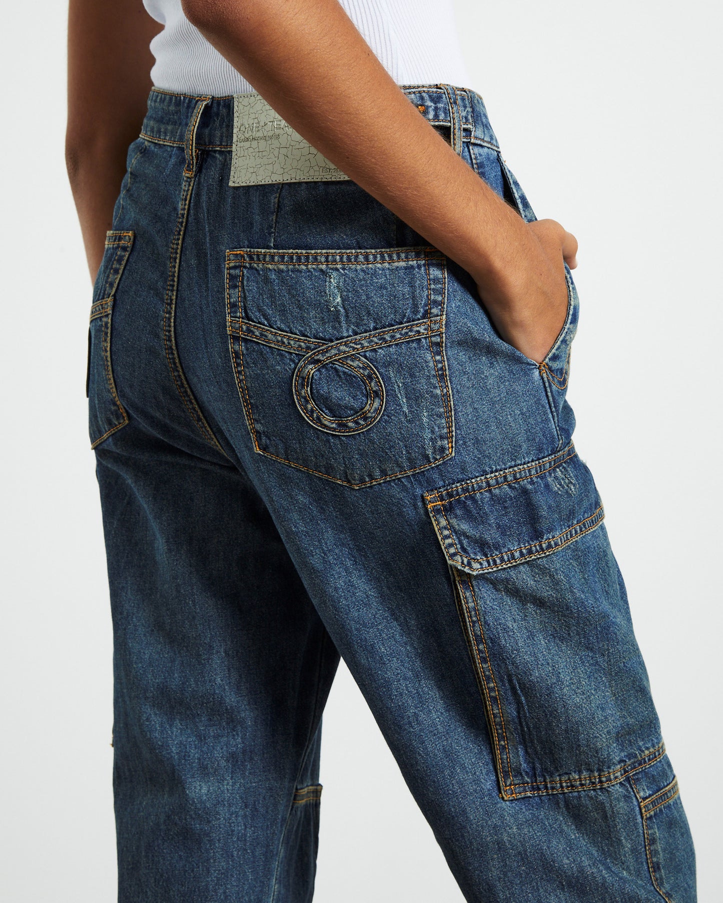 Zipped Cargo Motion Jeans Used Blue