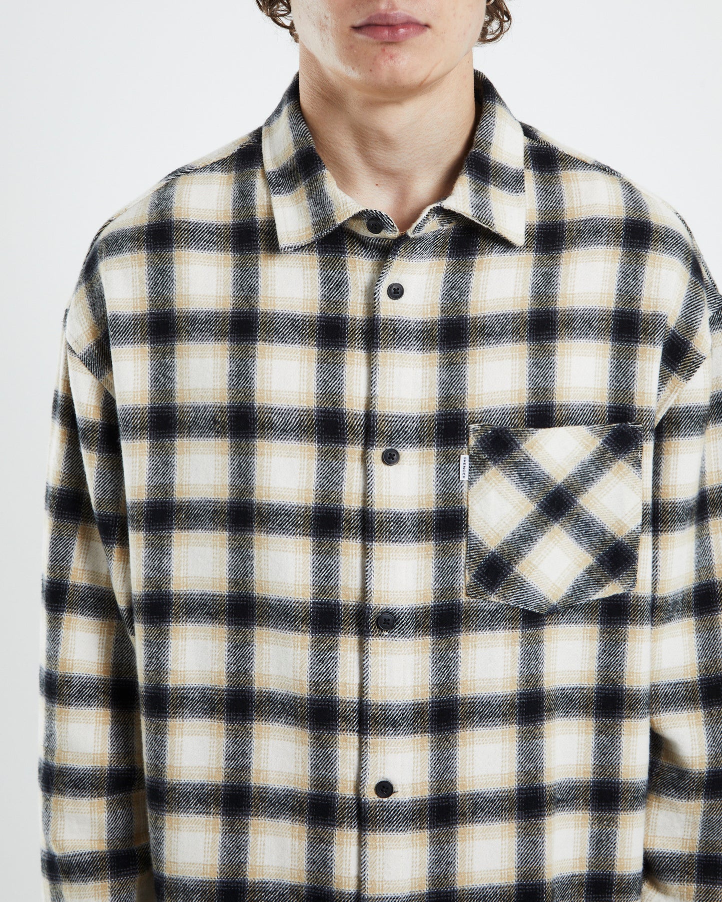 Portland Long Sleeve Flanno Off White