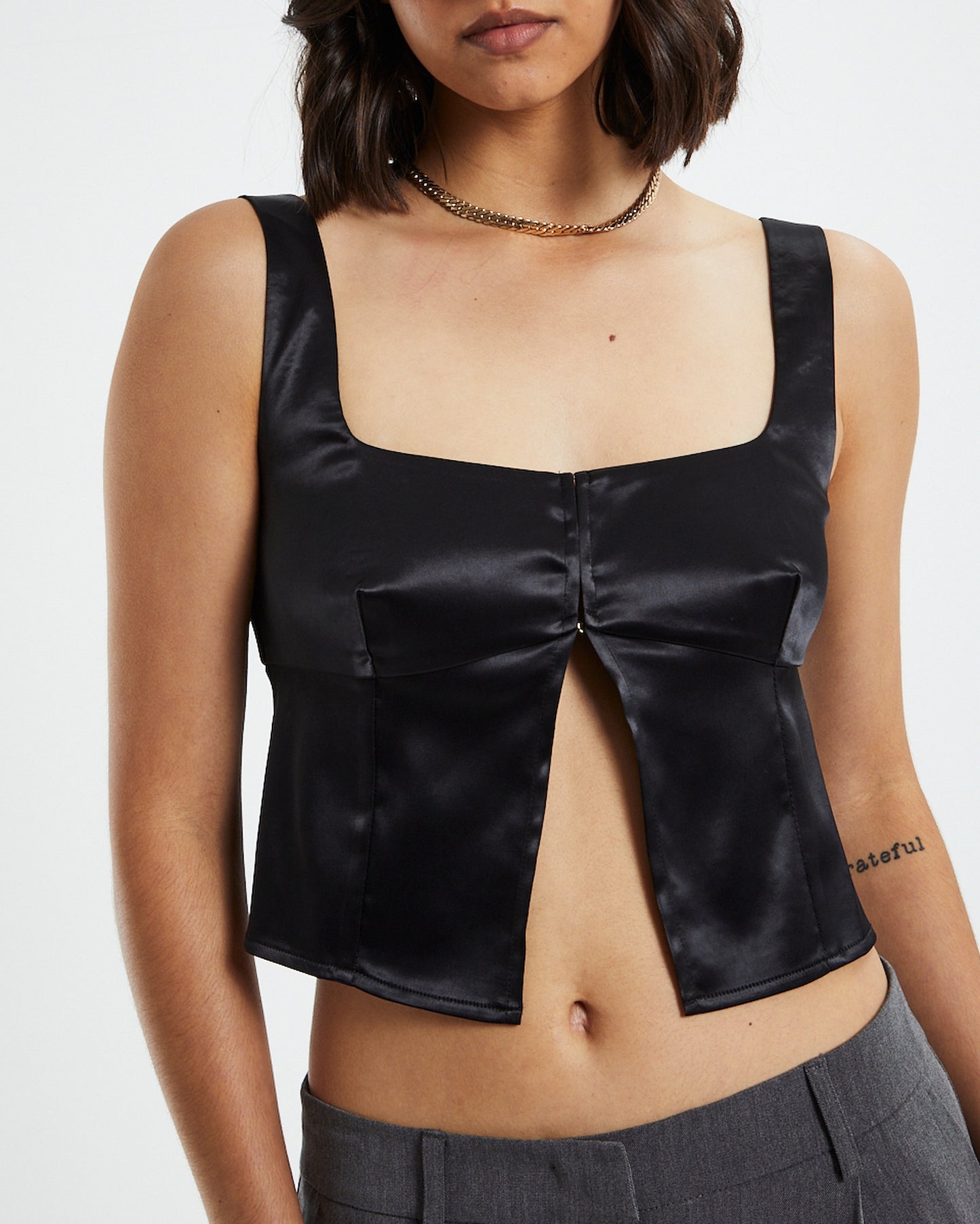 Stella Silky Corset Top Black