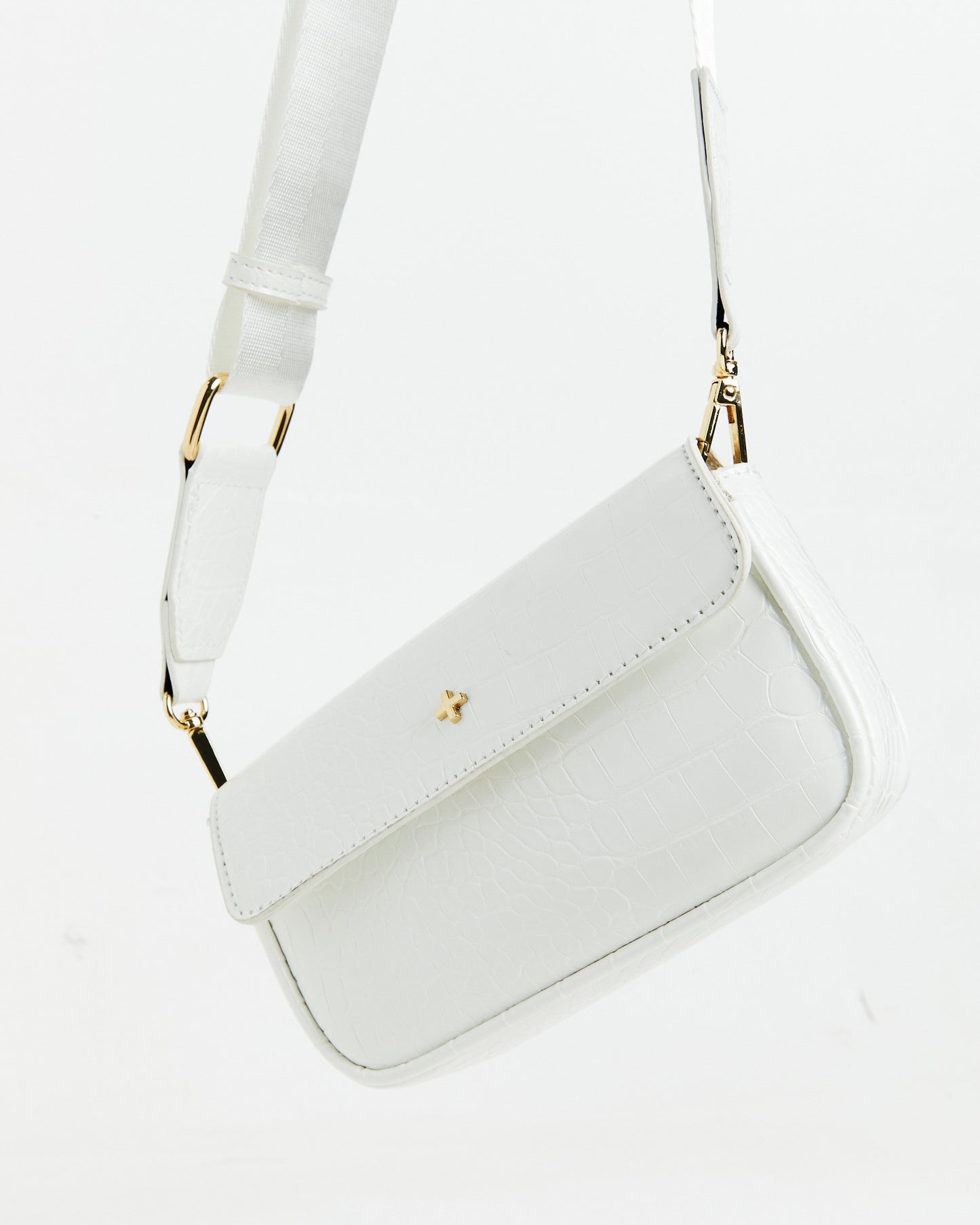 GP Exclusive - Lucky Croc Crossbody Bag White/Gold
