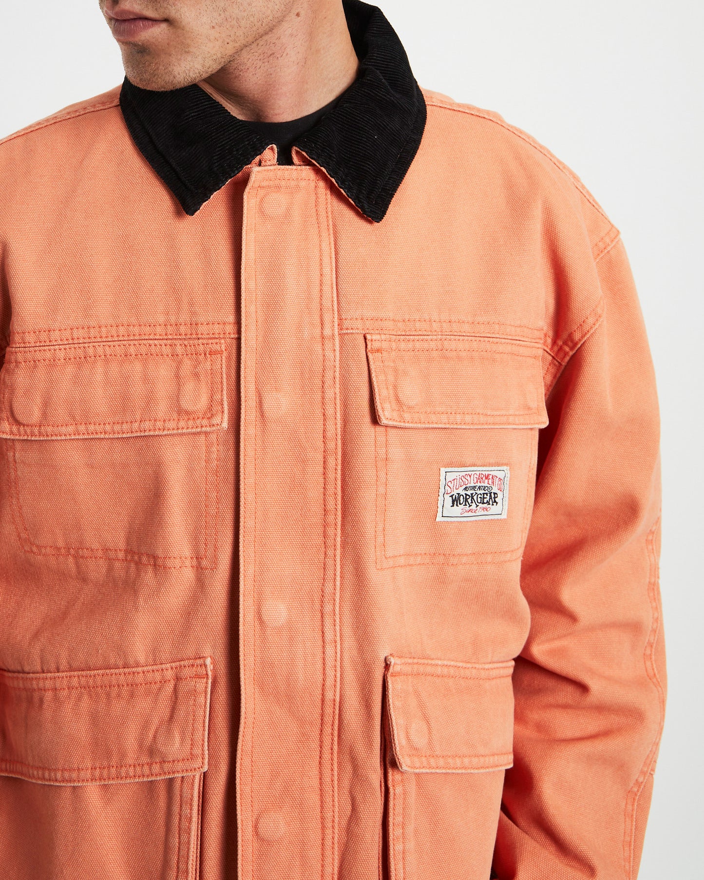 Washed Canvas Shop Jacket Washed Red