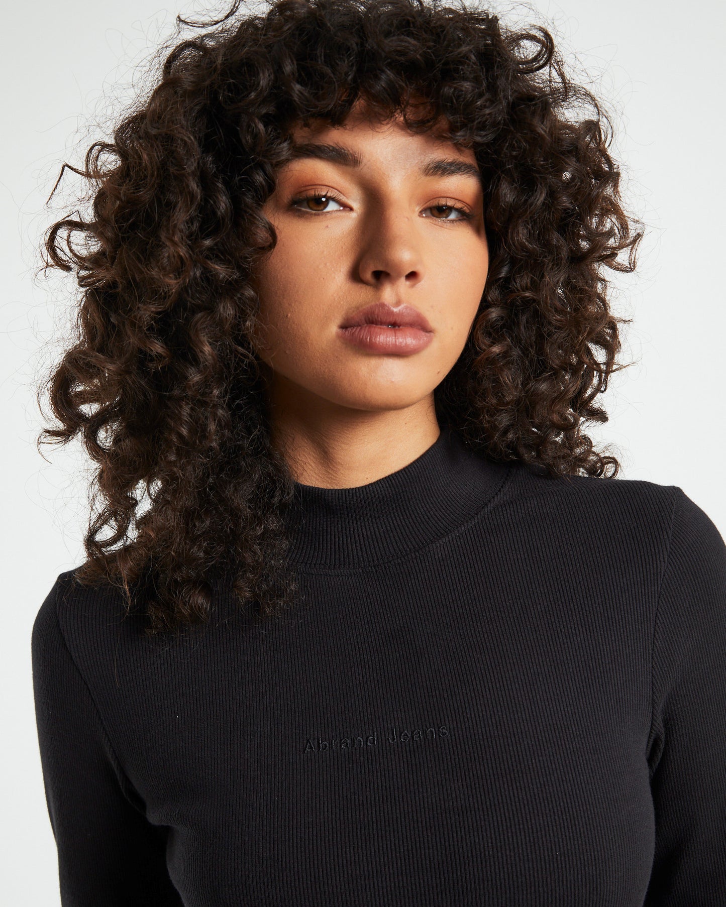 A Heather Long Sleeve Mock Neck Dress Black