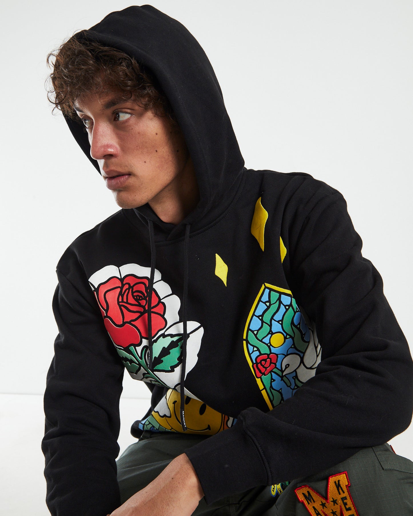 Smiley Cathedral Glass Hoodie Black