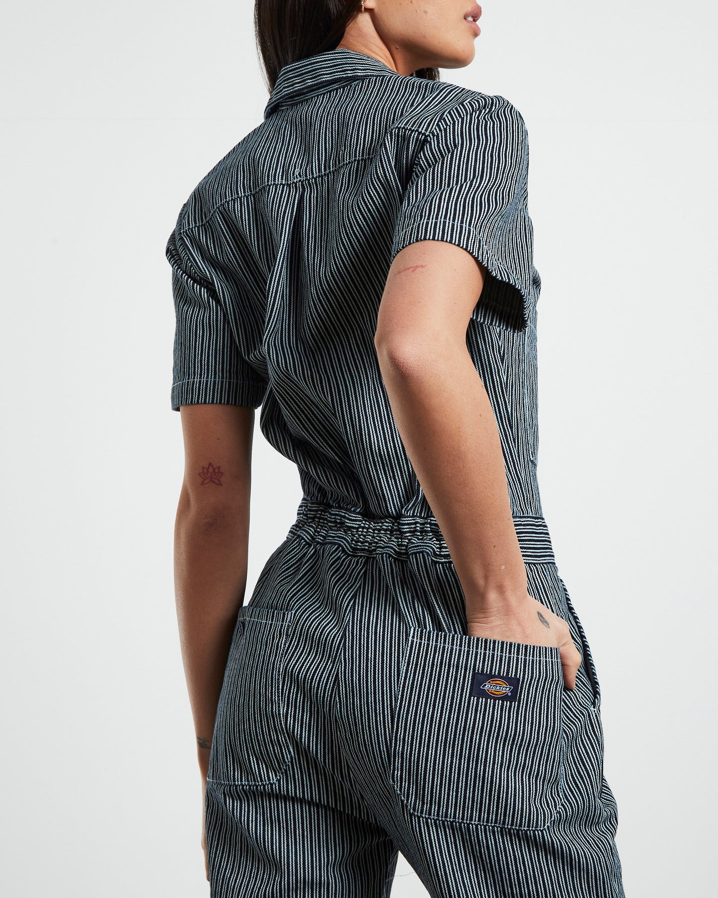 Smithville Denim Jumpsuit Hickory Stripe