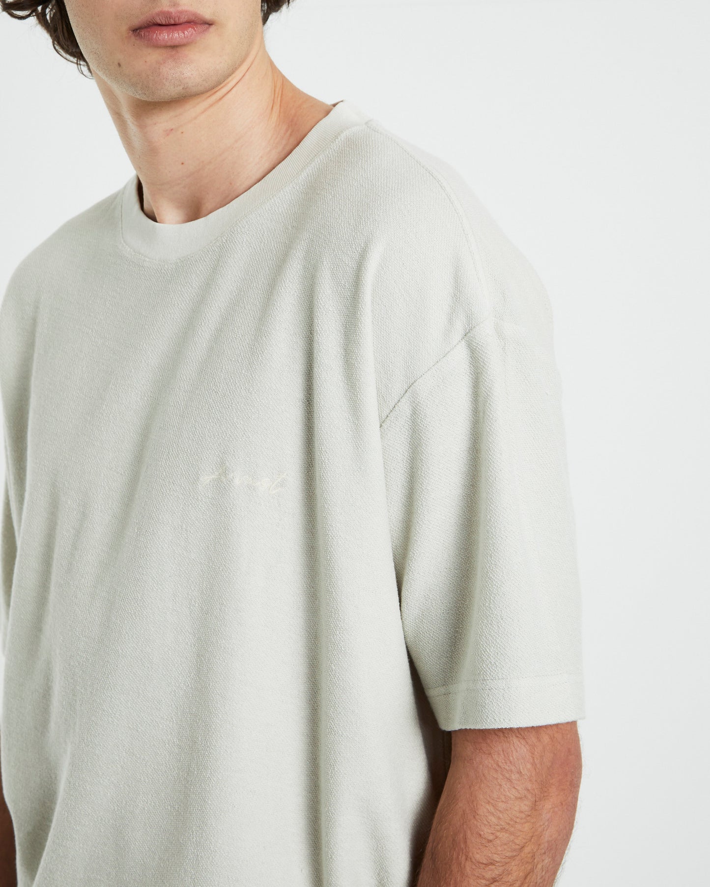 Ramona Linen Short Sleeve T-Shirt in Off White