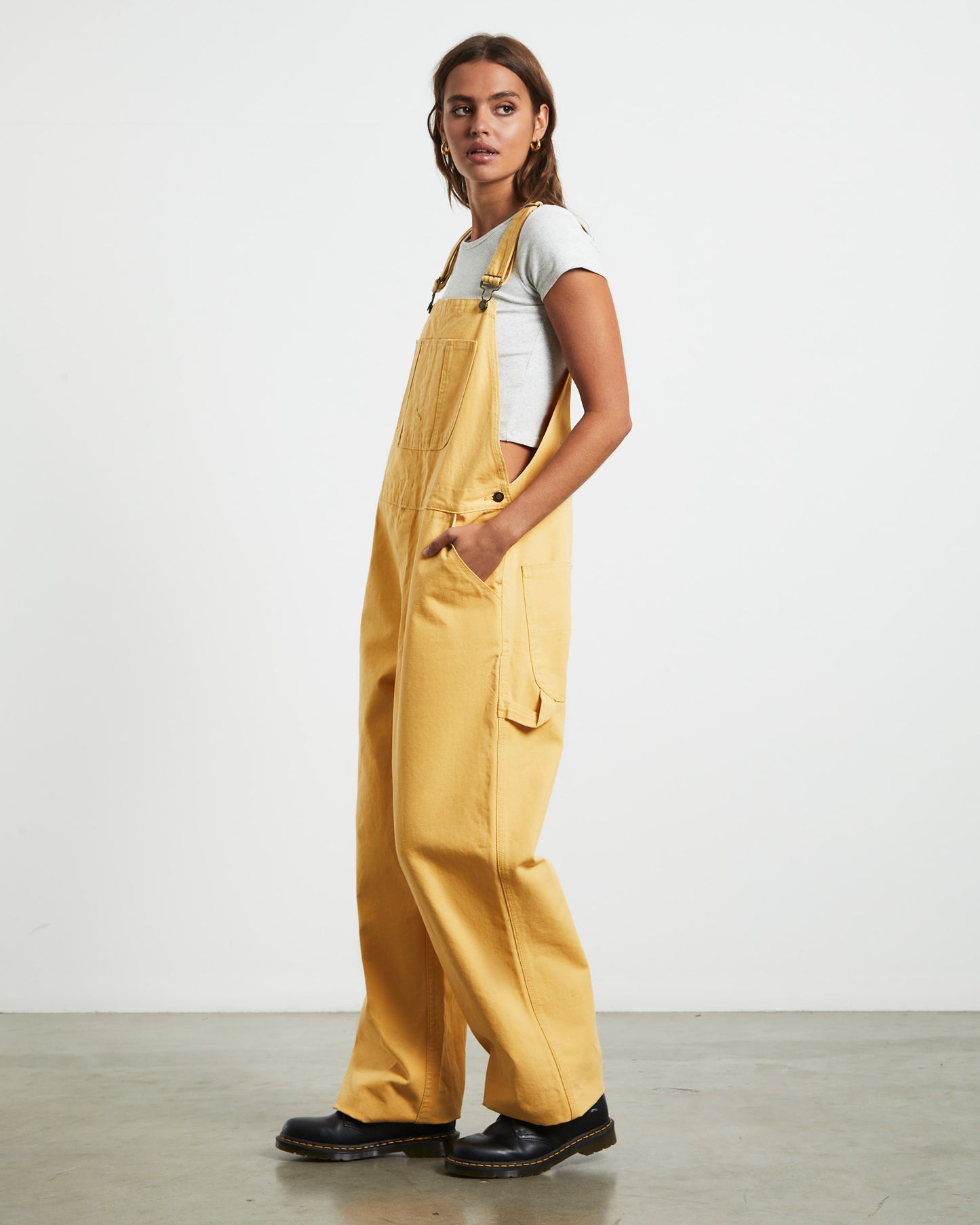 Unisex Carpenter Overalls in Cornsilk Yellow