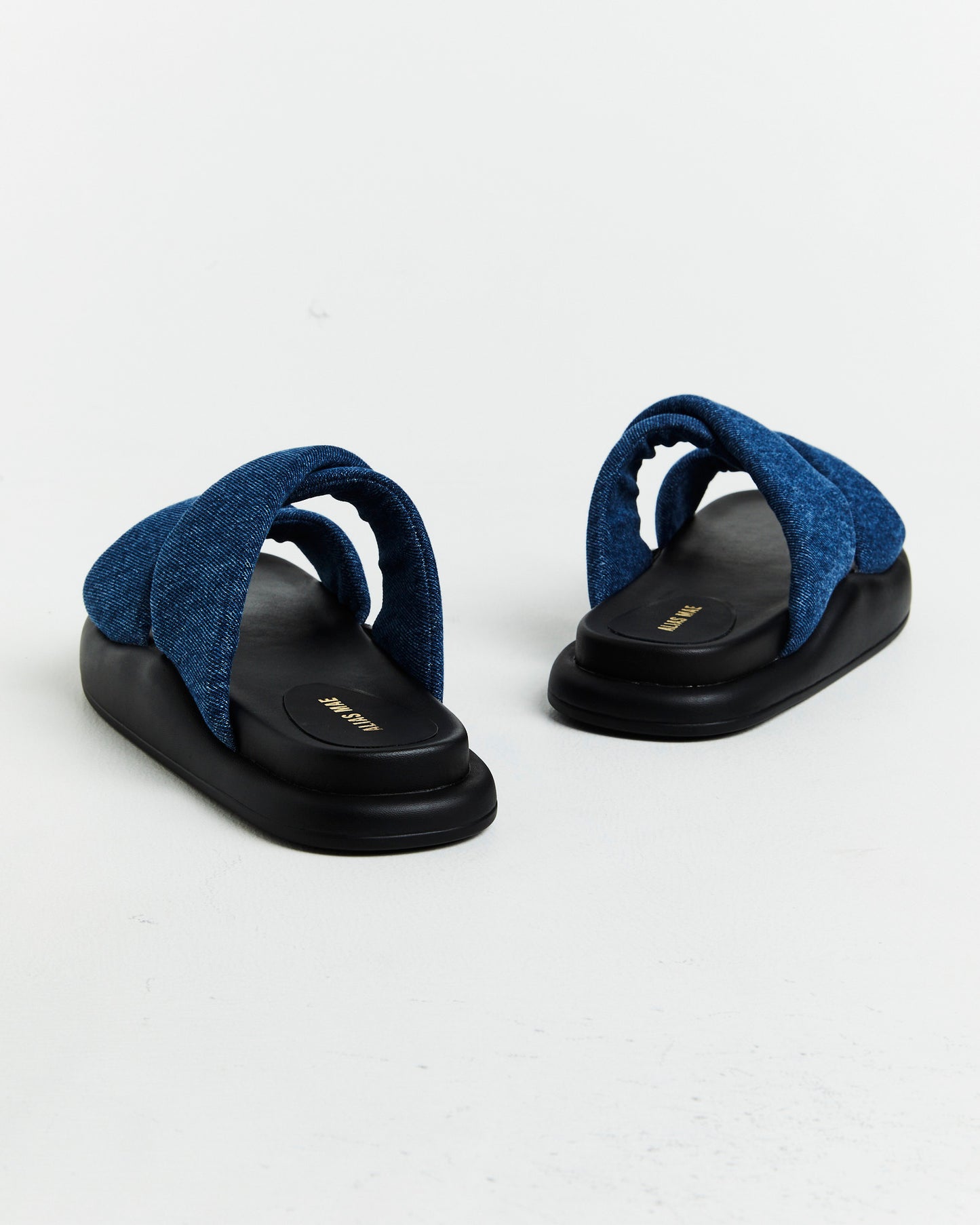 Therese Slides in Dark Denim Blue