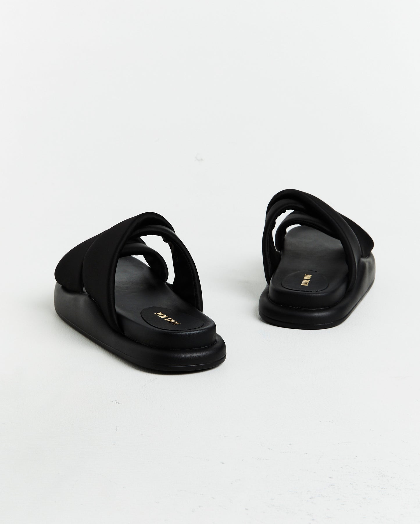 Therese Satin Slides in Black