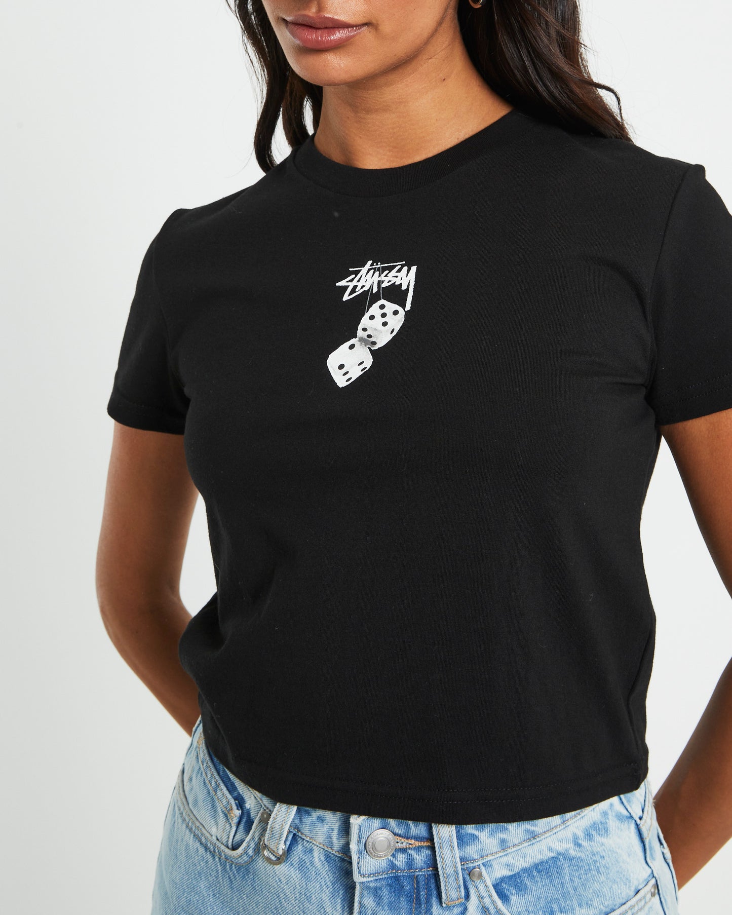 Fuzzy Dice Slim Tee in Black