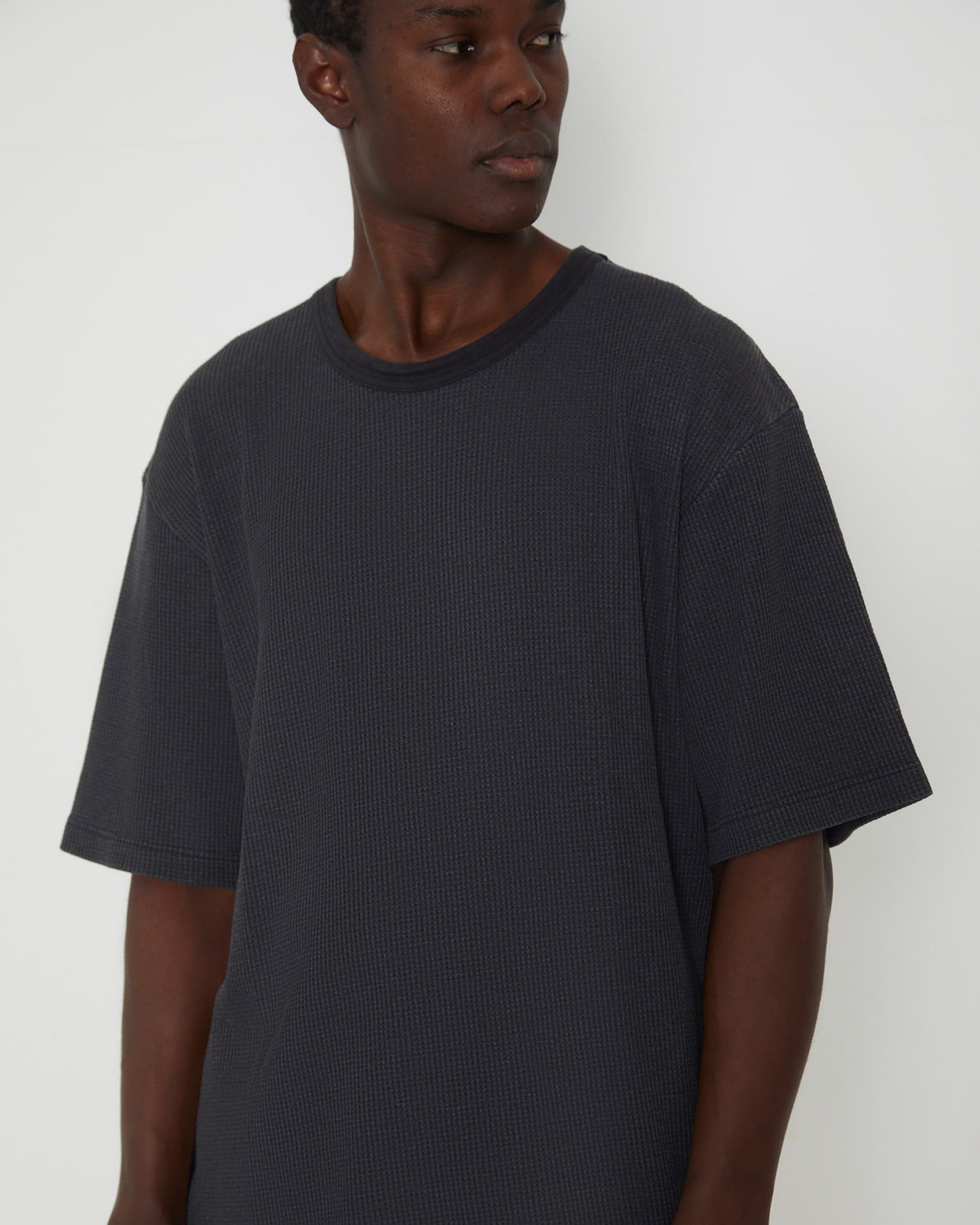 Trade Waffle Short Sleeve T-Shirt in Sulhur Black