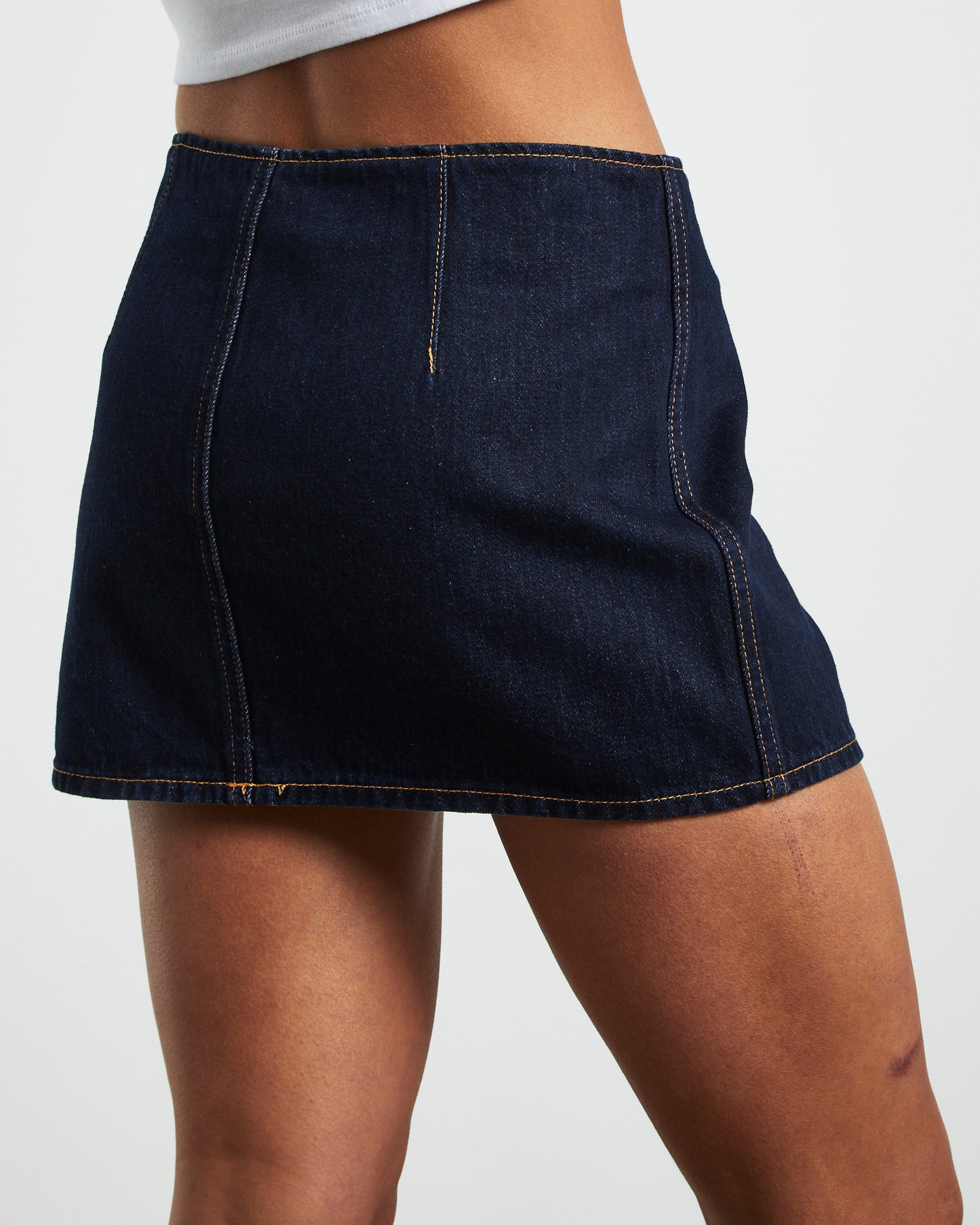 Recut Mini Skirt in Rinse Denim