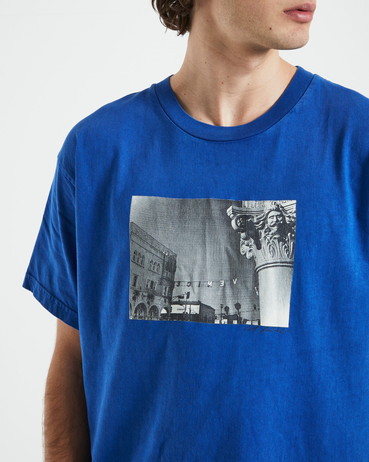 Heavy Venice Short Sleeve T-Shirt in Blue