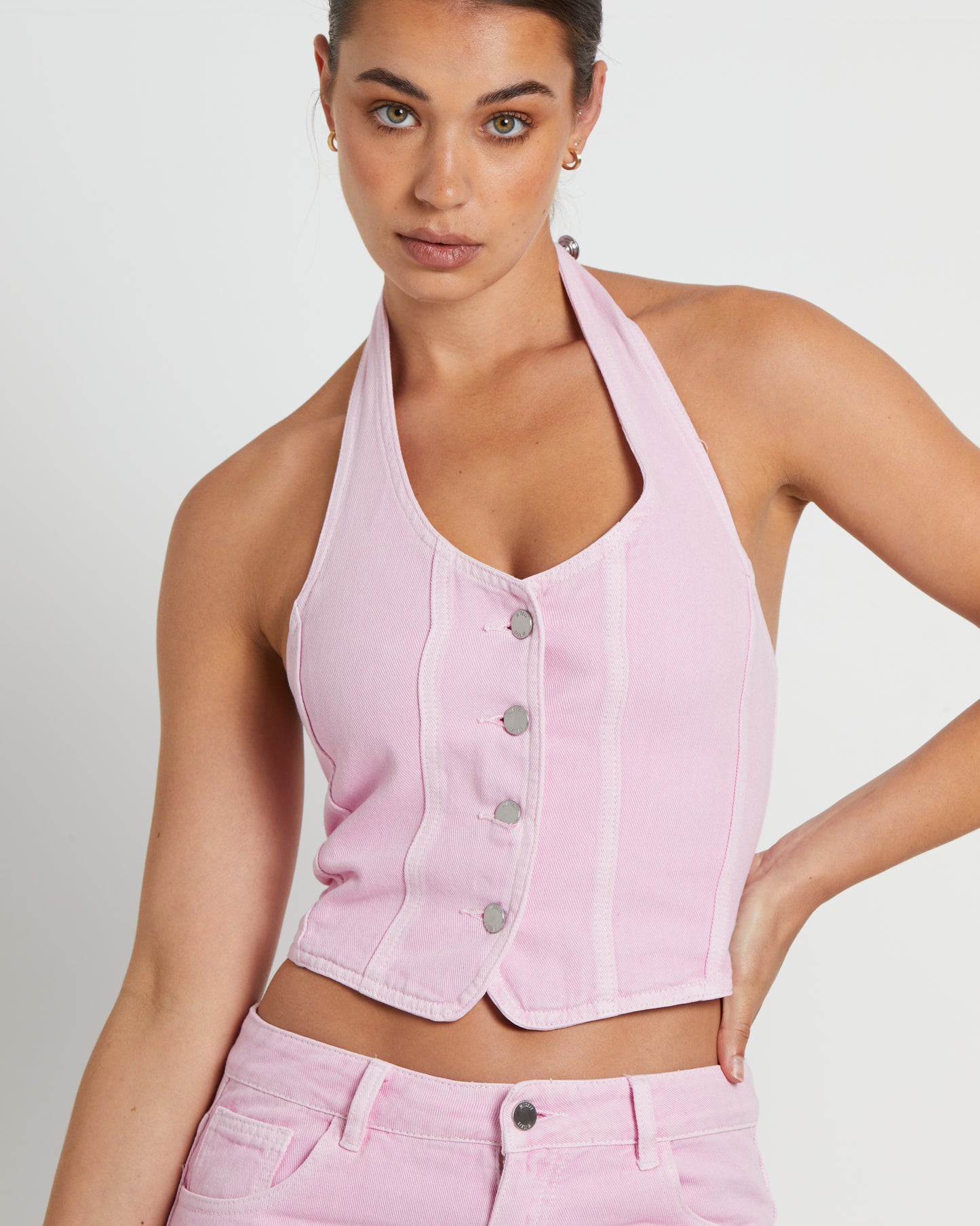 Heavenly People Vest in Baby Pink