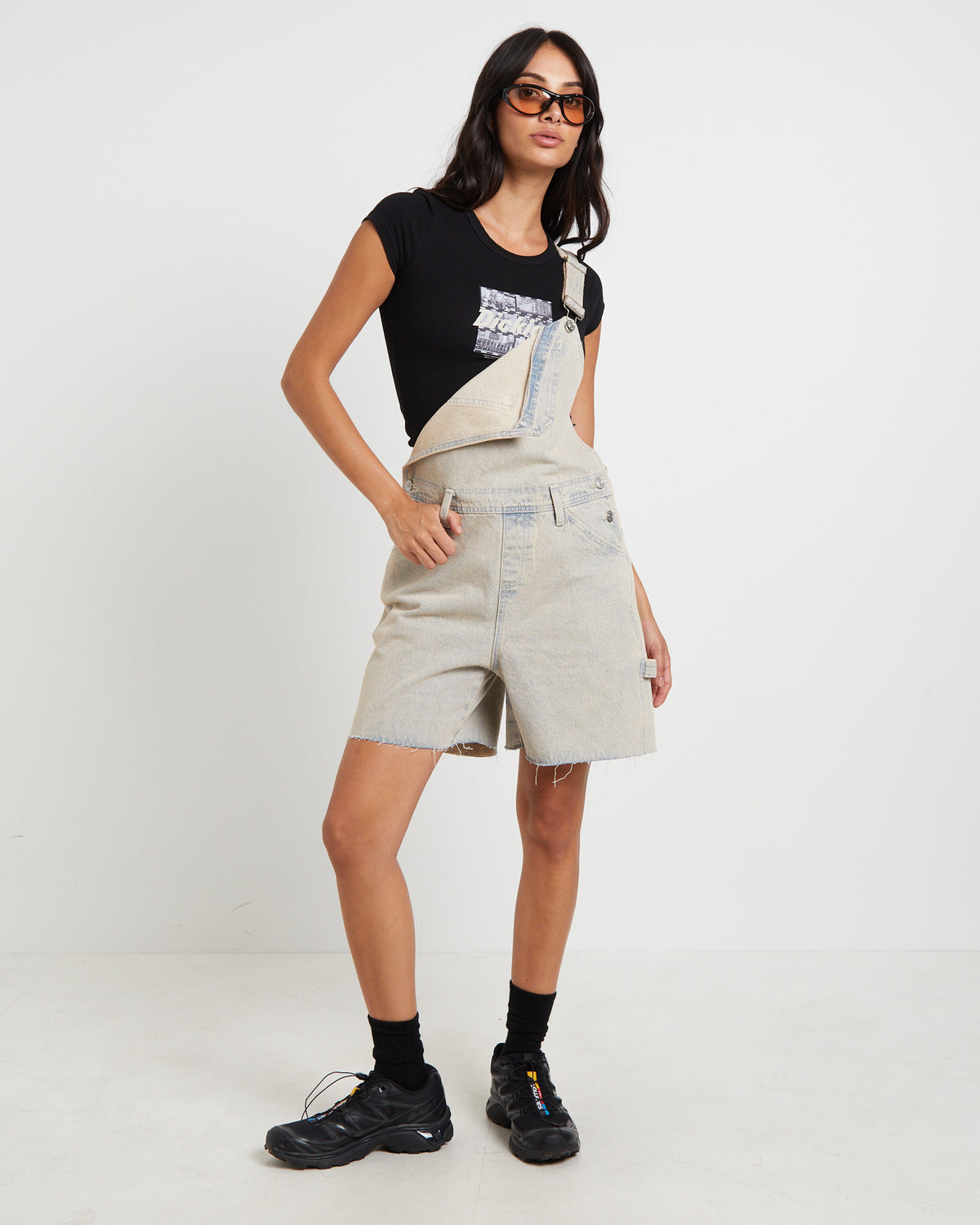 Longline Overdye Overalls in Peachy PEACH