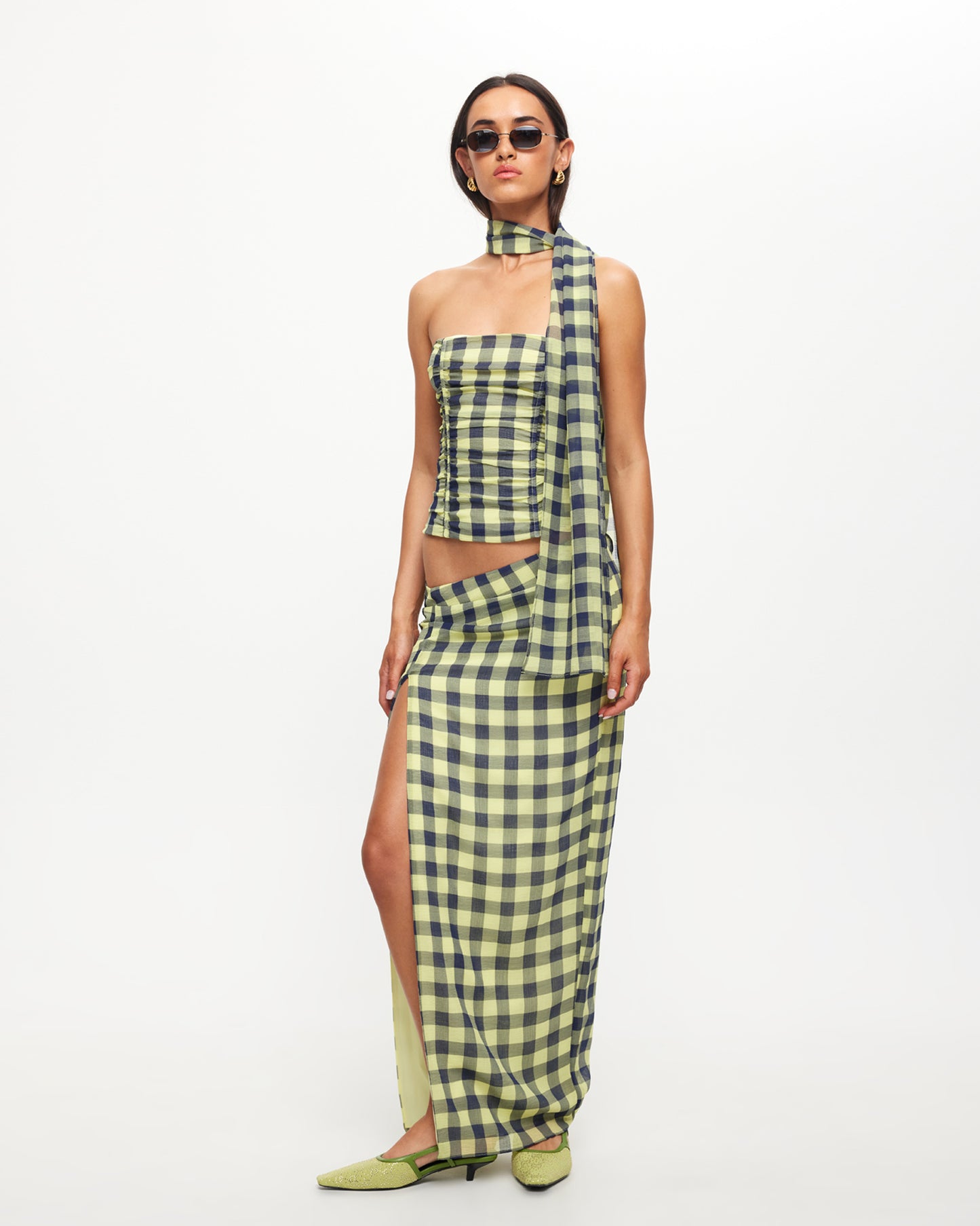 Island Bodice in Navy Check