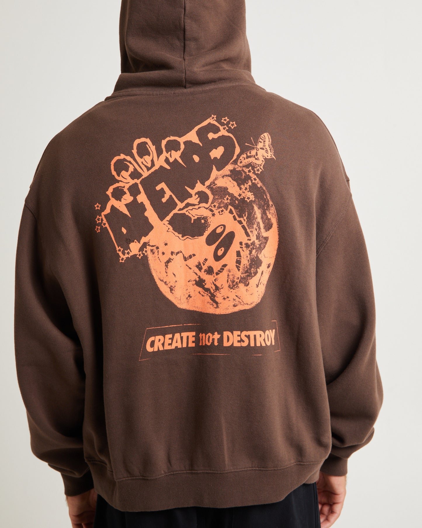 Cosmic Life Recycled Zip Hoodie Coffee