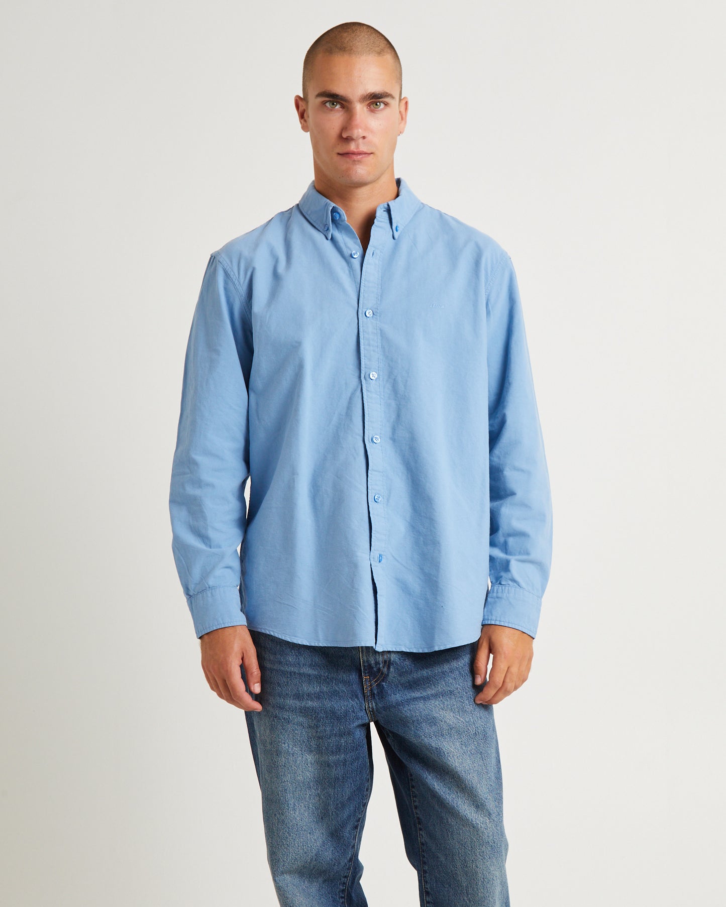 Authentic Button Down Long Sleeve Shirt Allure Blue
