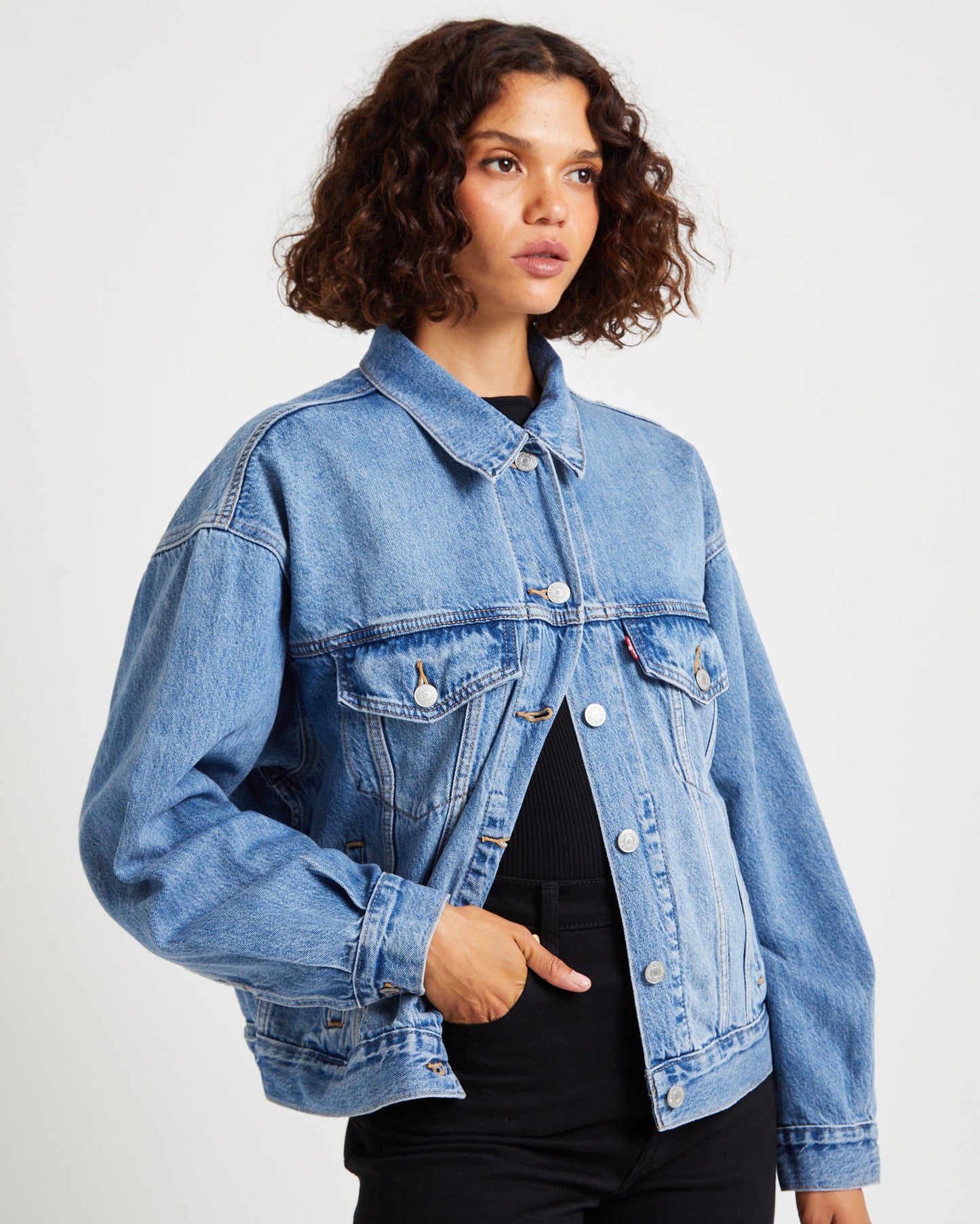 90s Trucker Denim Jacket Soft As Butter Mid Blue
