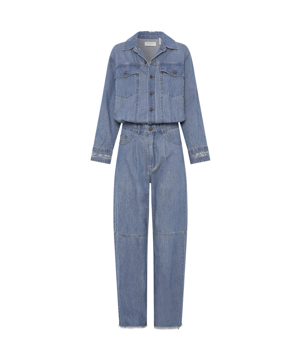Denim Trucker Overalls Blue Lilac BLUE LILAC