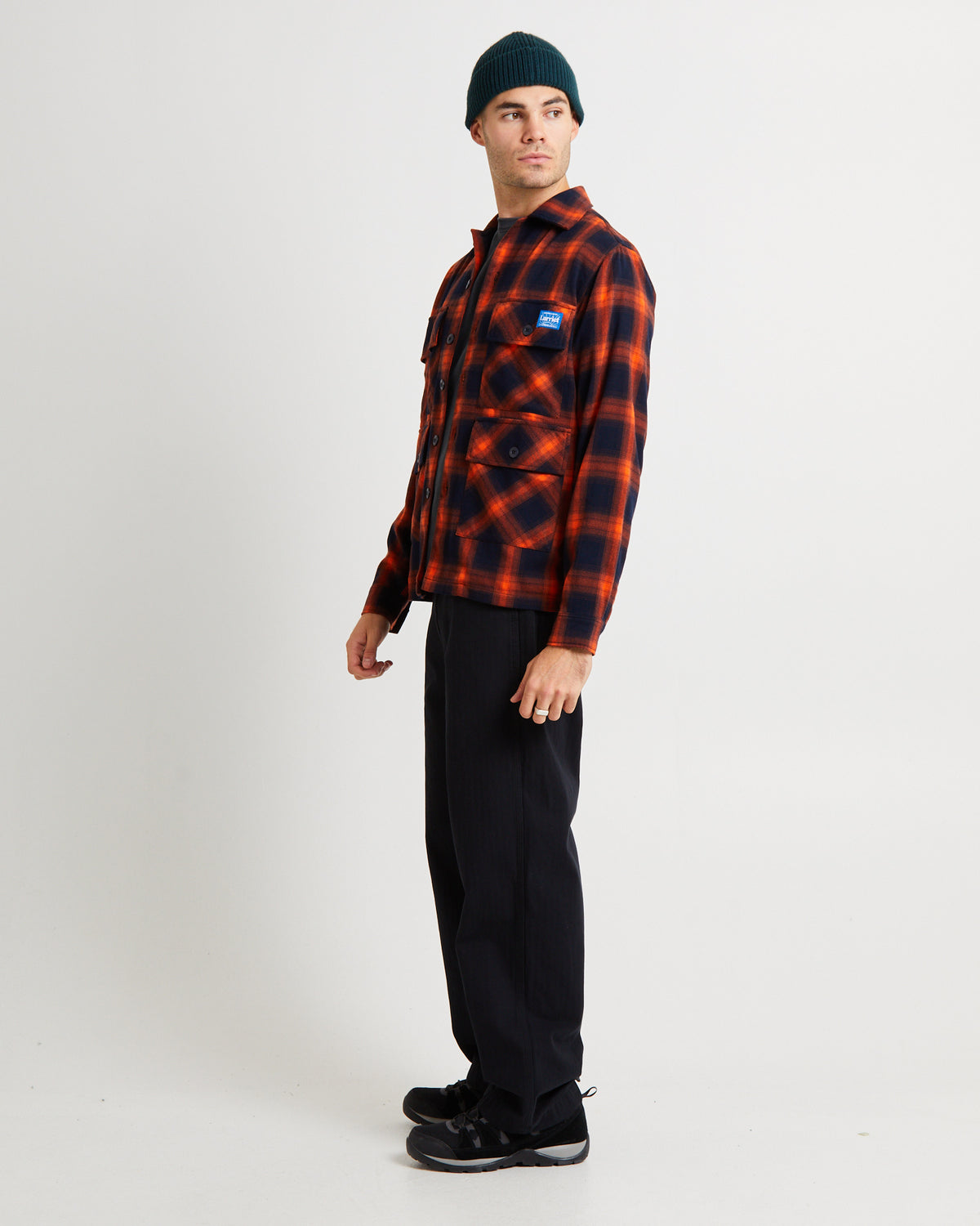 Check Fields Long Sleeve Shirt Navy