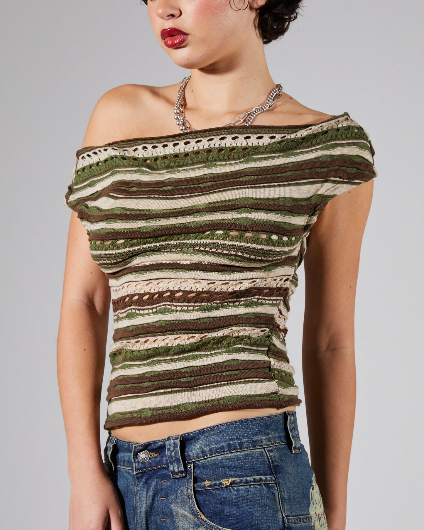 Asymmetric Top Ruffle Knit