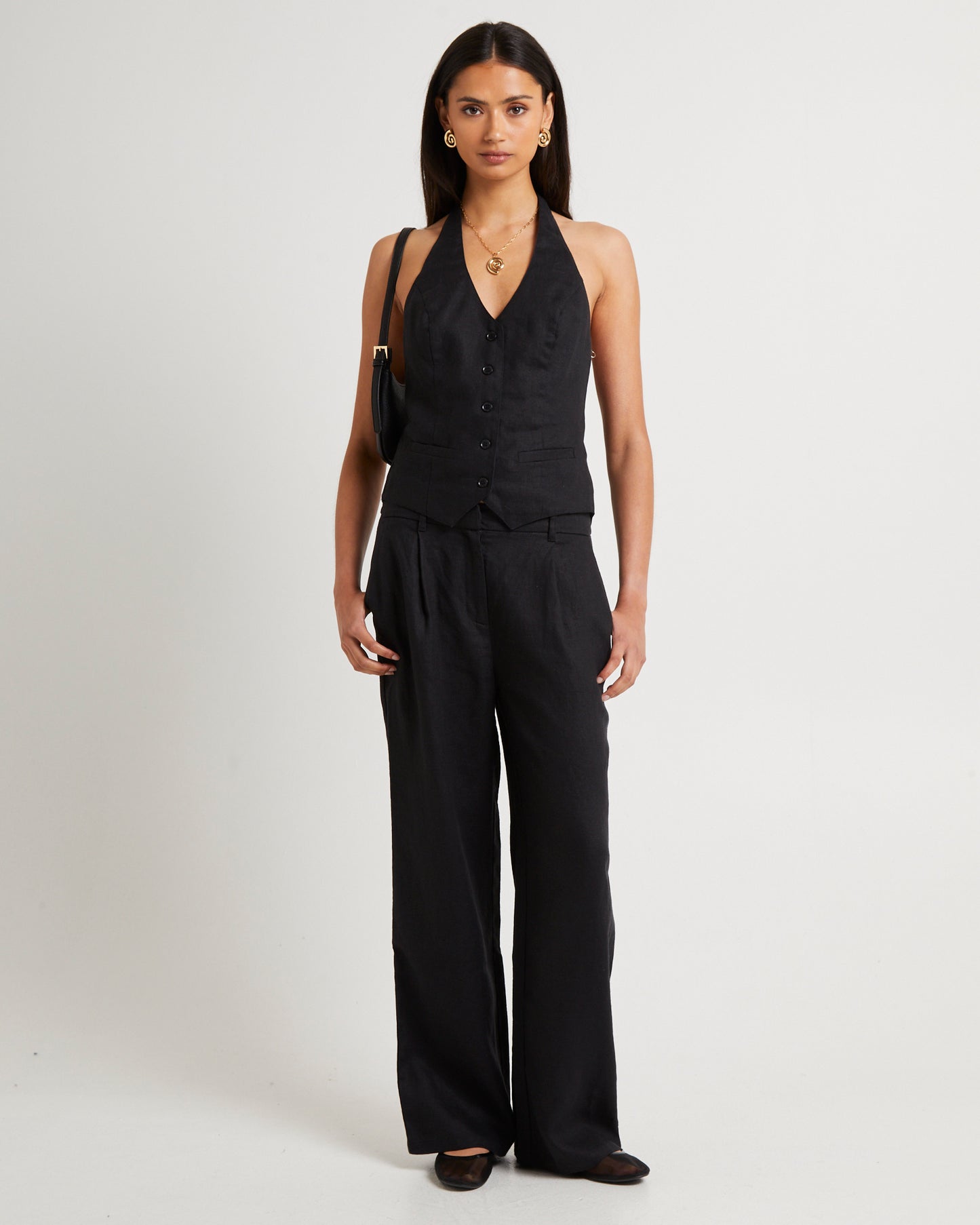 Naomi Linen Halter Vest