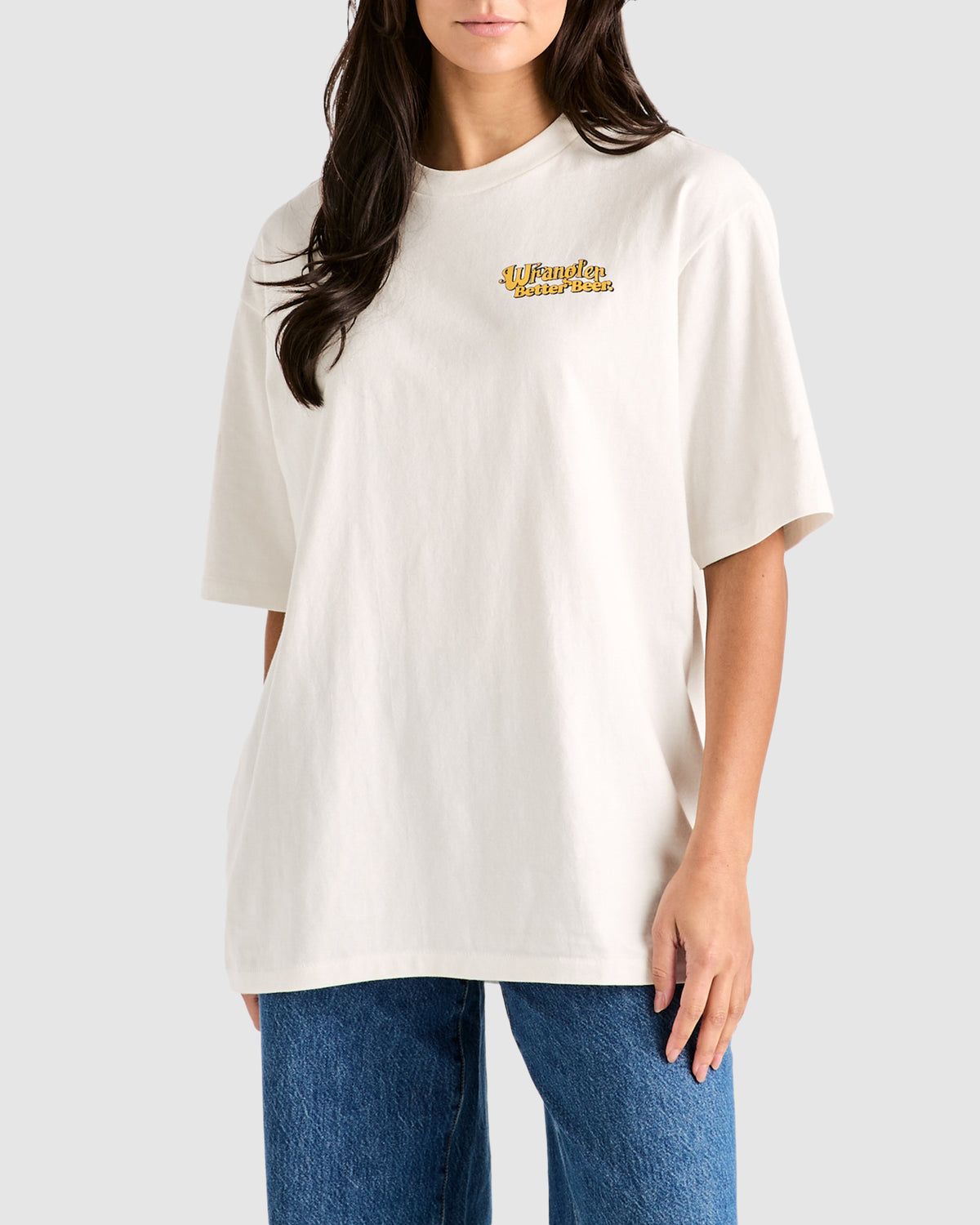 Wrangler x Better Beer Load Off Slacker T-Shirt VINTAGE WHITE