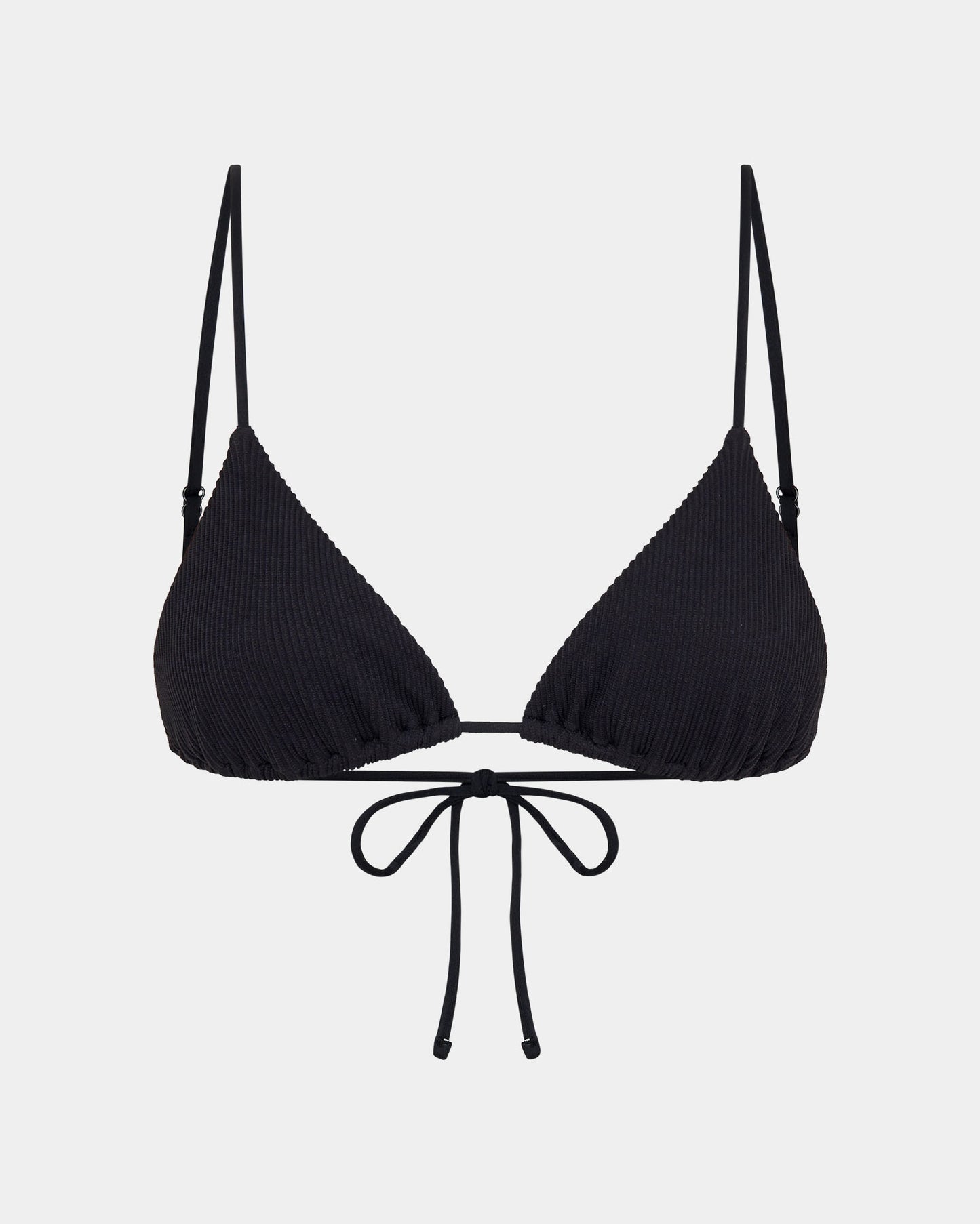Rib Skinny Strap Triangle Bikini Top Bikini Top