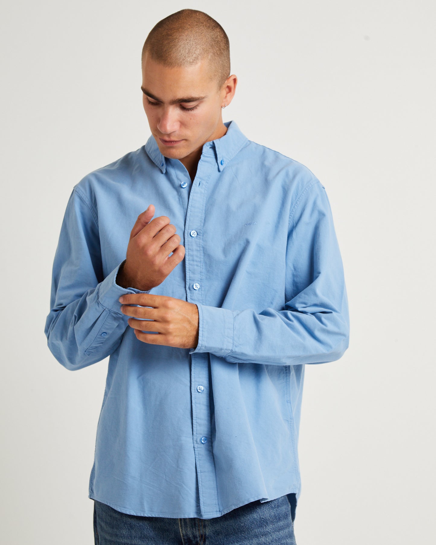 Authentic Button Down Long Sleeve Shirt Allure Blue