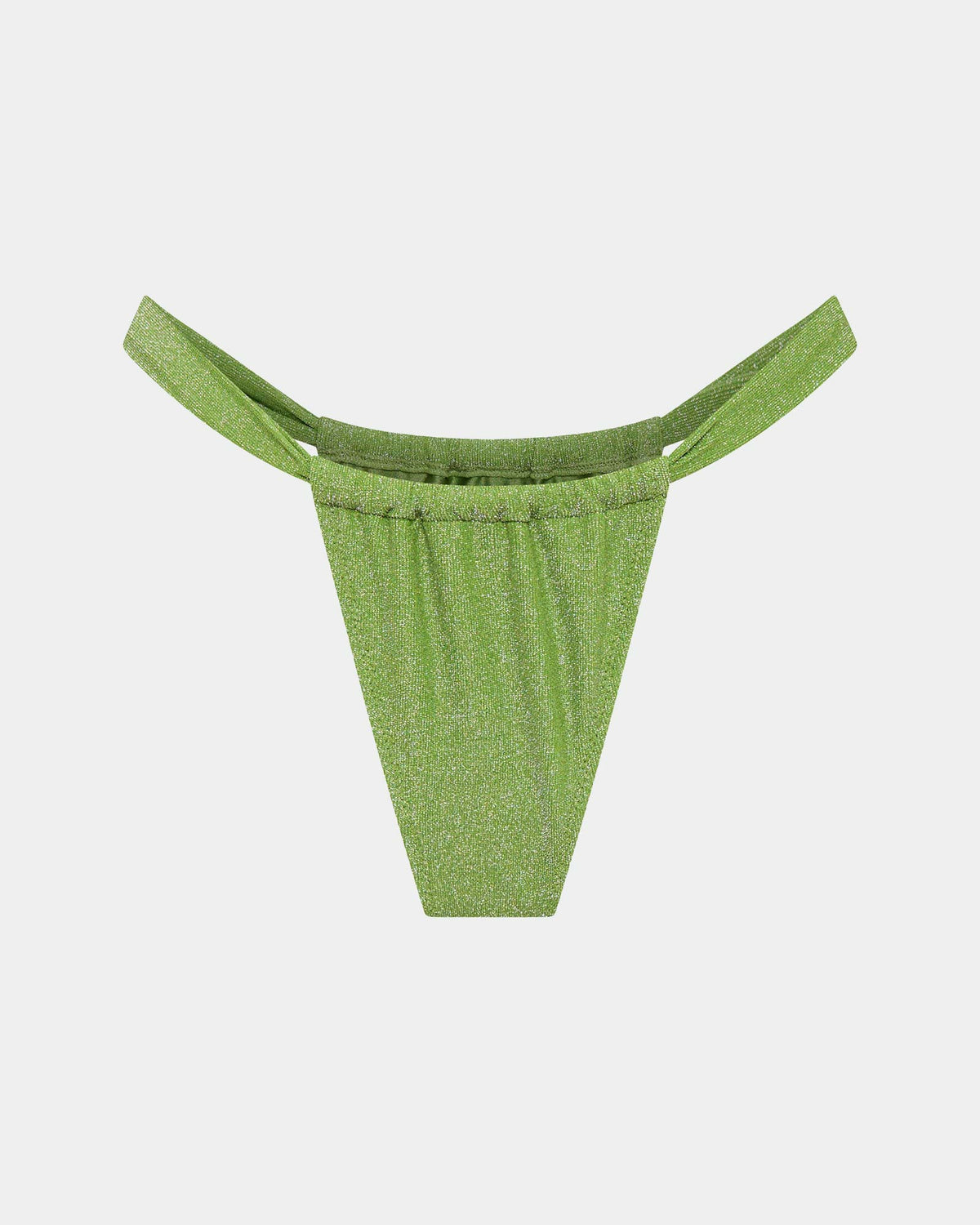 Lurex Gather Bikini Bottom GREEN