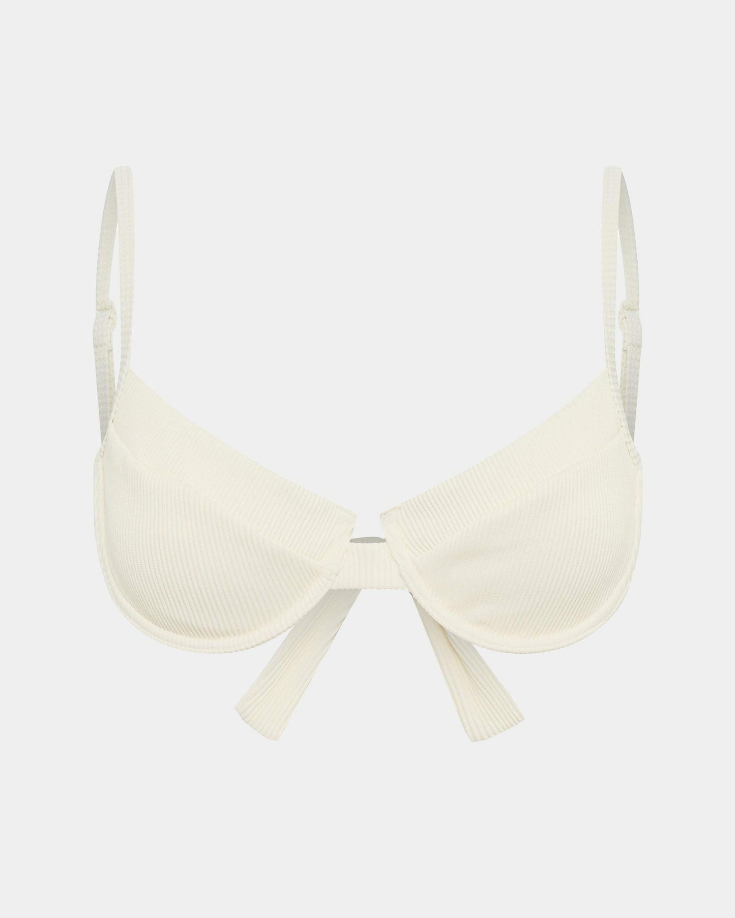 Rib Underwire Tie Back Bikini Top