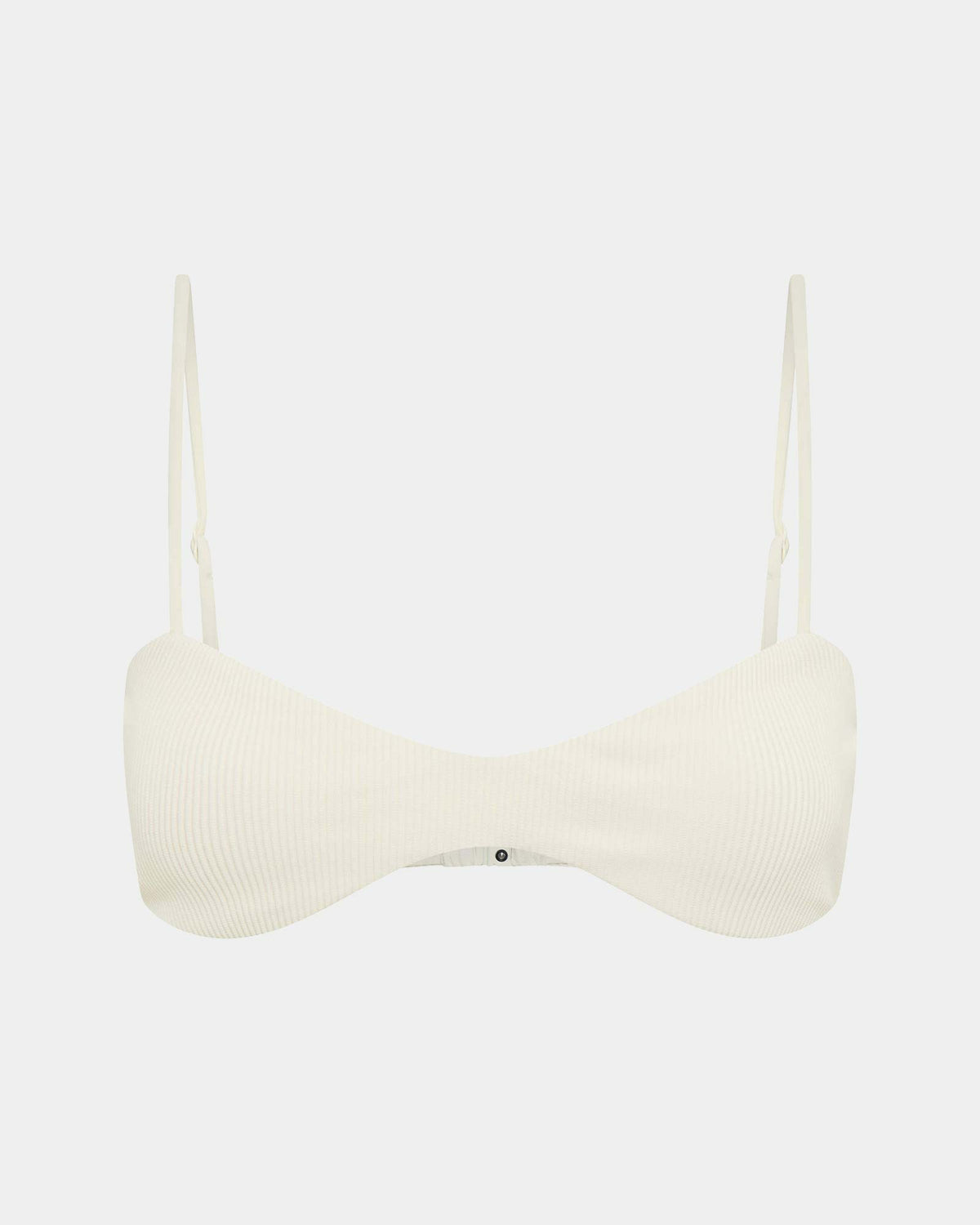 Rib Curve Crop Bikini Top ALMOND