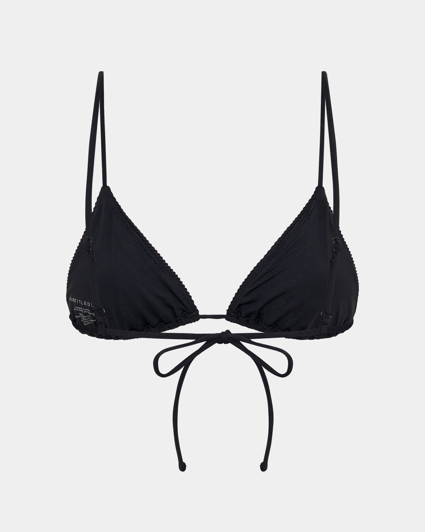 Rib Skinny Strap Triangle Bikini Top Bikini Top