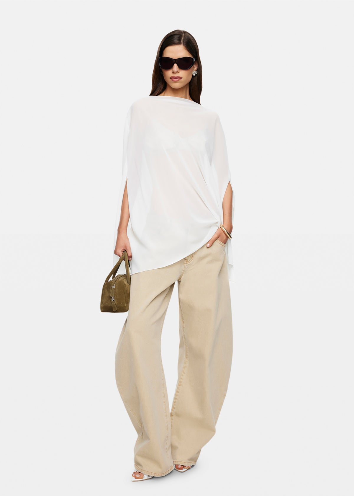 Aura Poncho PORCELAIN