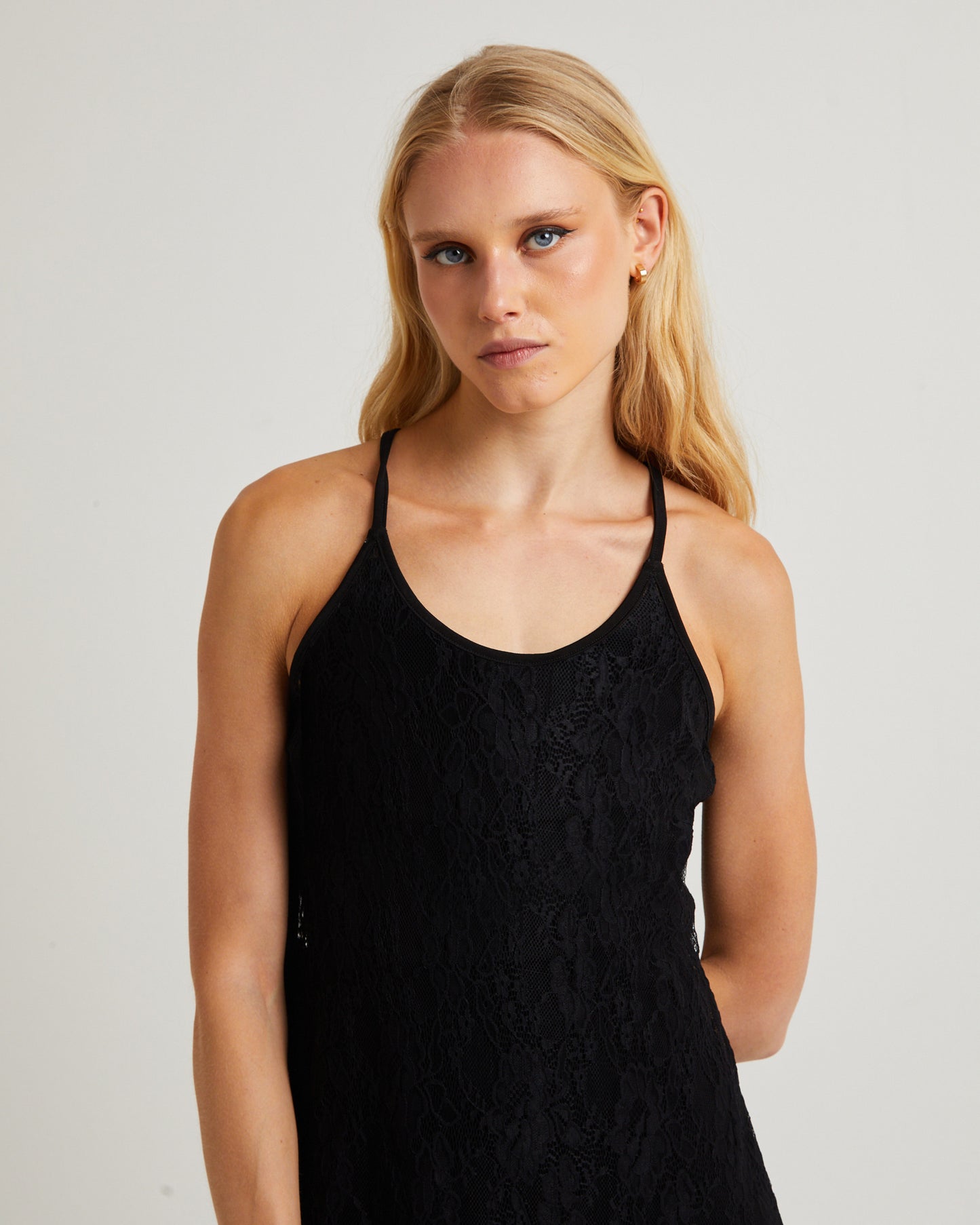 Sacred Lace Midi Dress Black