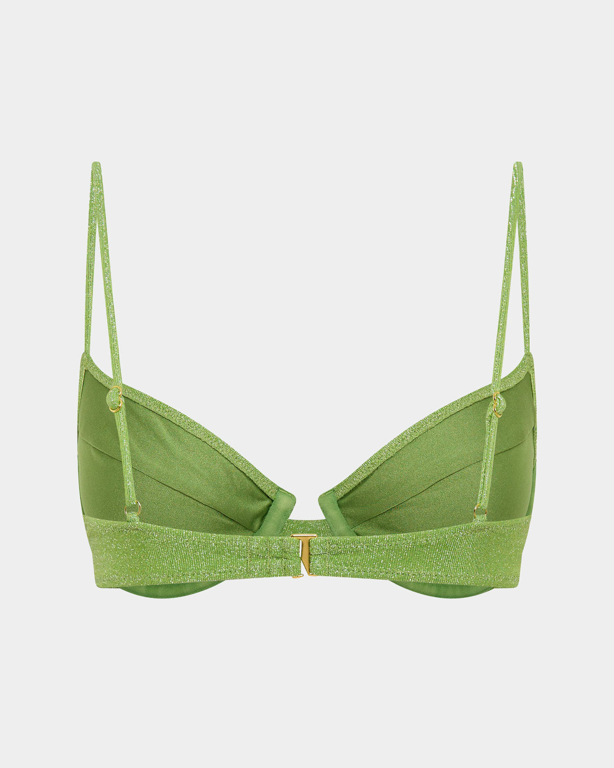 Lurex Underwire Bikini Top GREEN