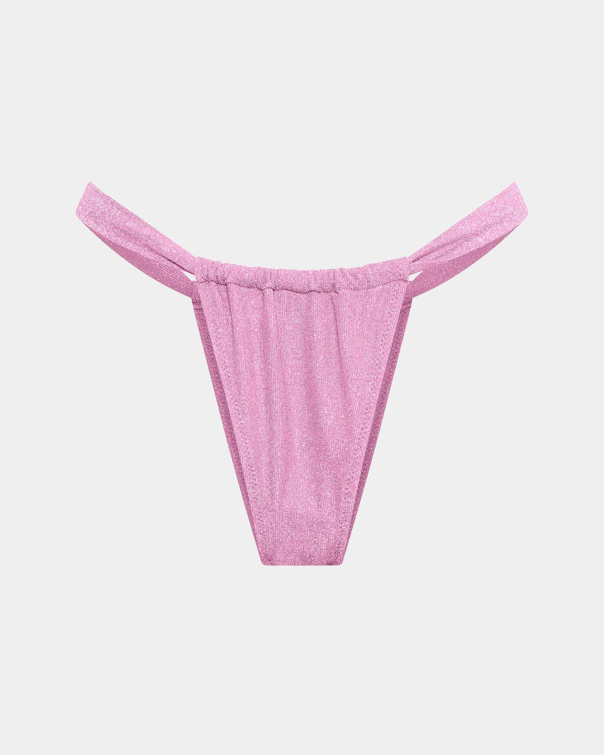 Lurex Gather Bikini Bottom PINK