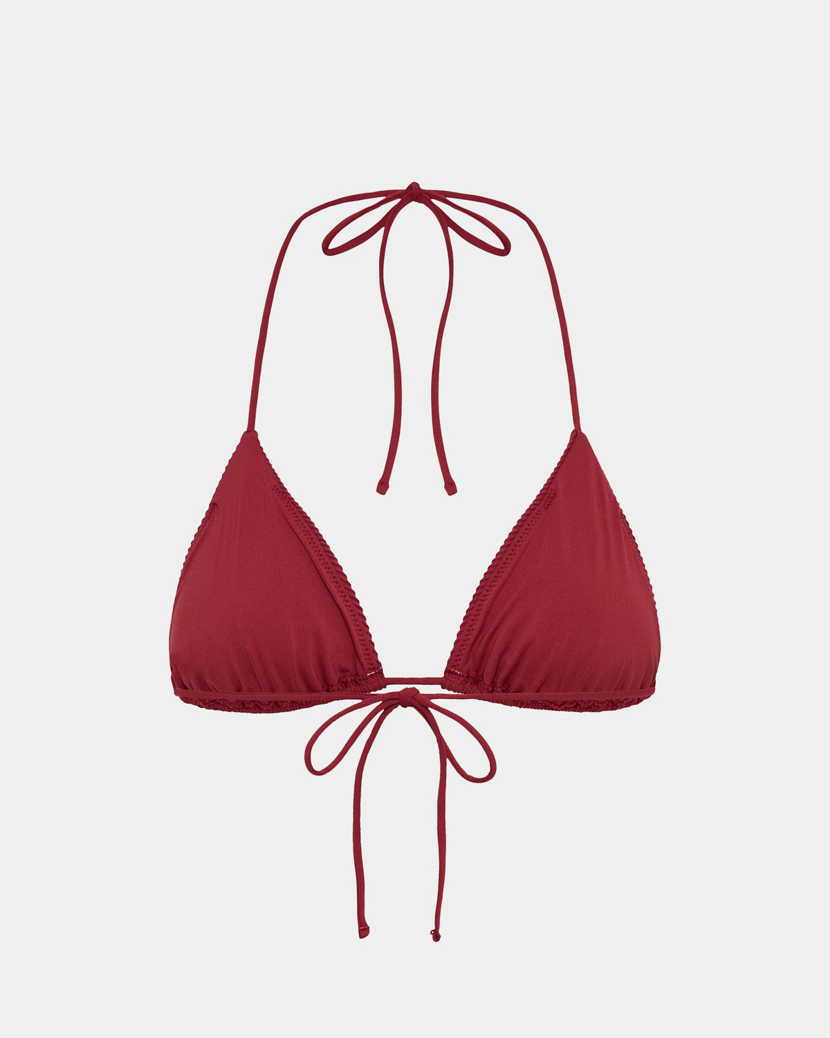 Rib Halter Triangle Bikini Top BERRY