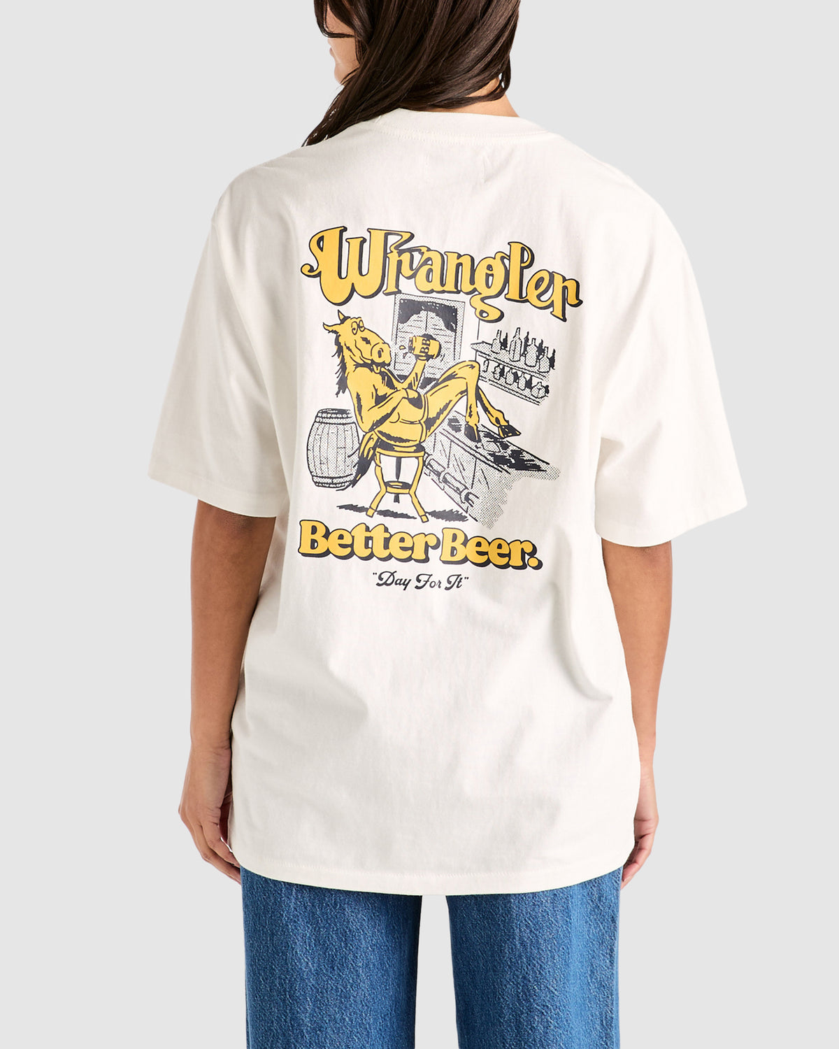 Wrangler x Better Beer Load Off Slacker T-Shirt VINTAGE WHITE