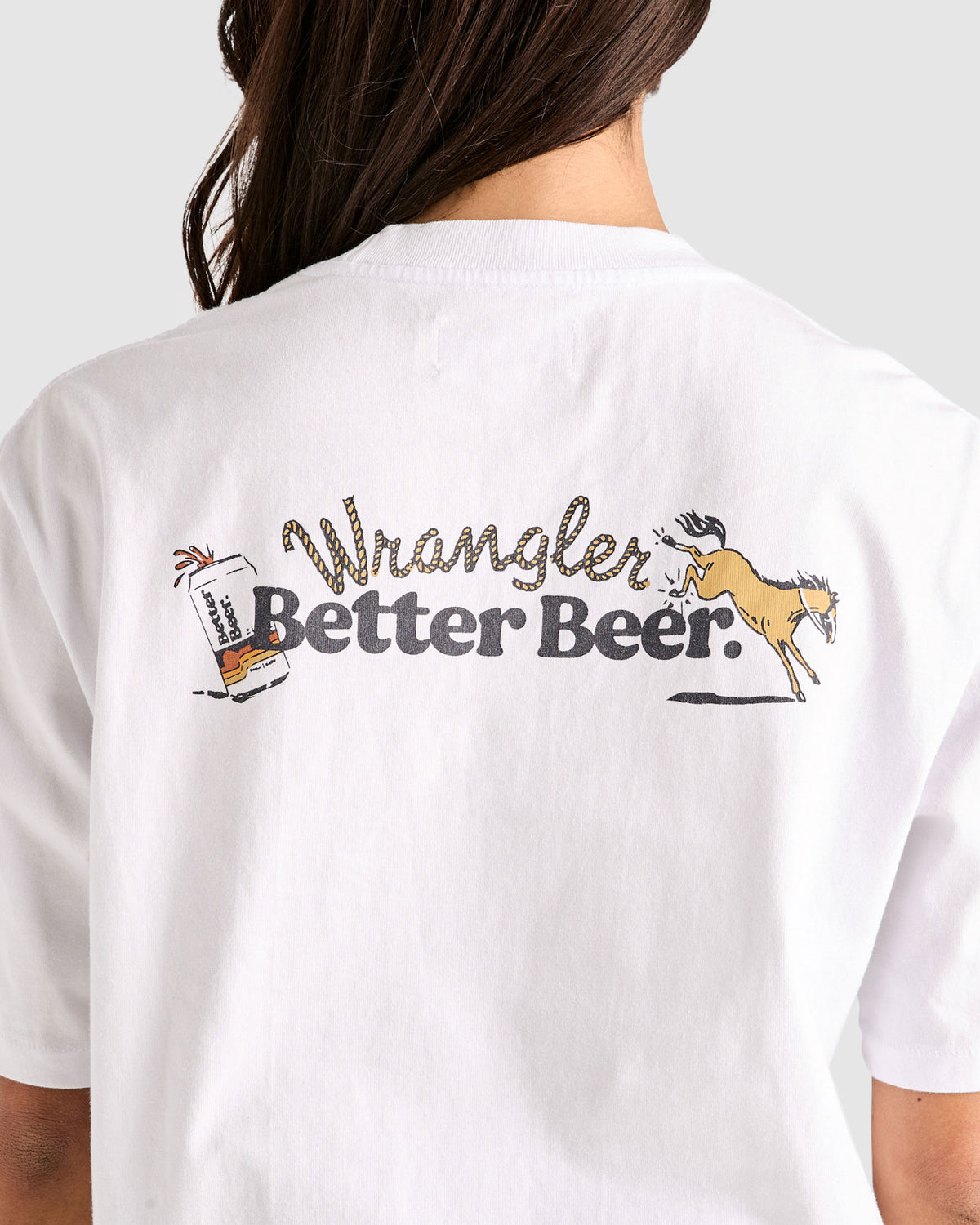 Wrangler x Better Beer Kicked Slacker T-Shirt WHITE